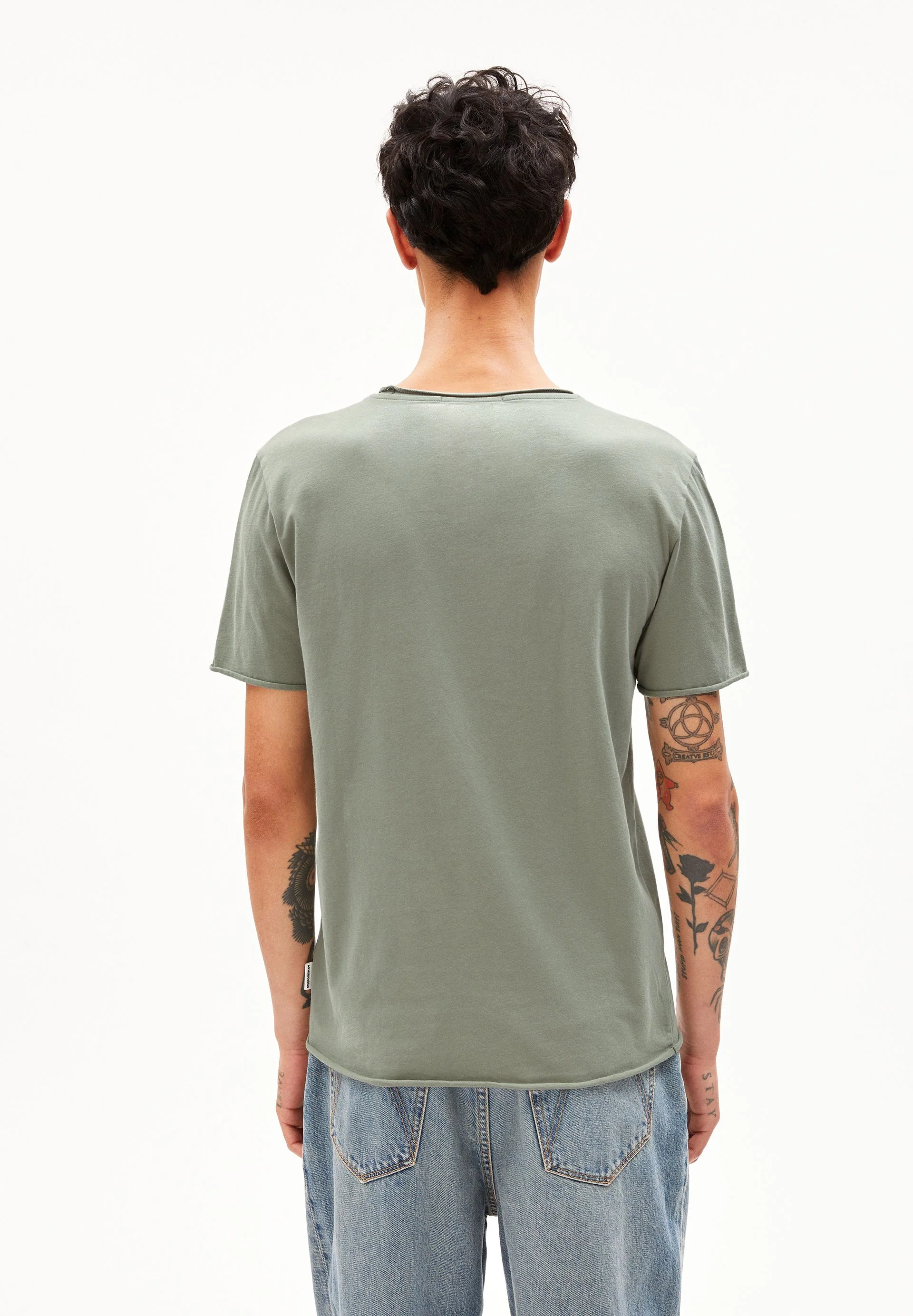 JAAMES BRUSHED T-SHIRT | grey green - Image 2