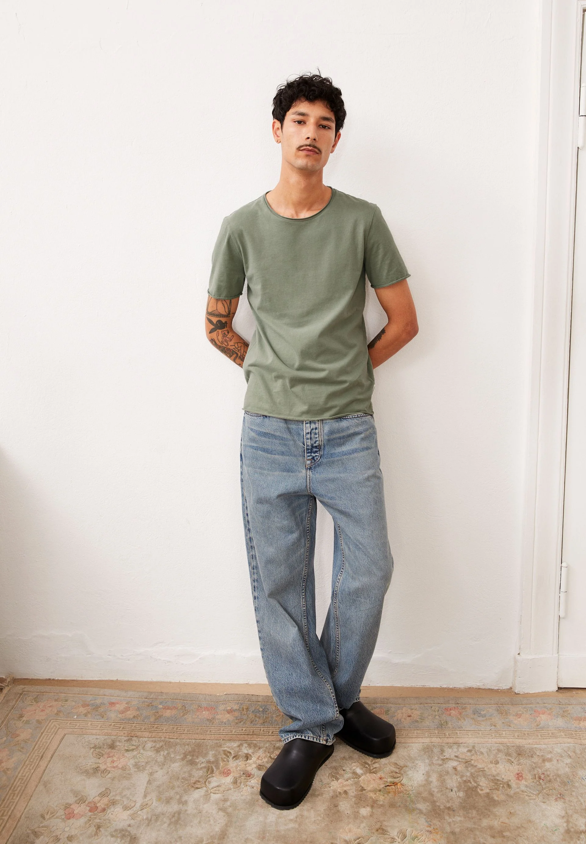 JAAMES BRUSHED T-SHIRT | grey green - Image 4