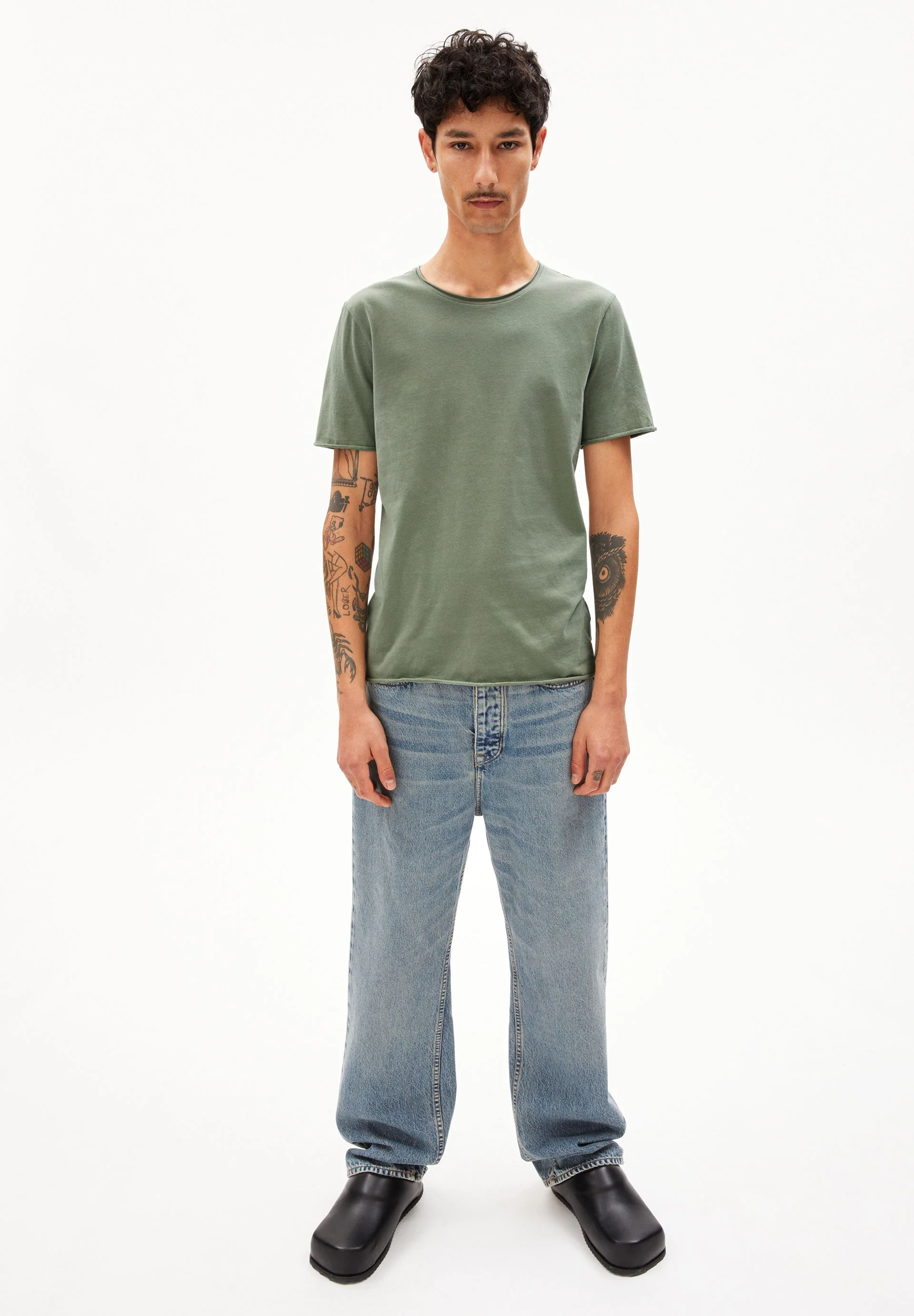 JAAMES BRUSHED T-SHIRT | grey green - Image 5