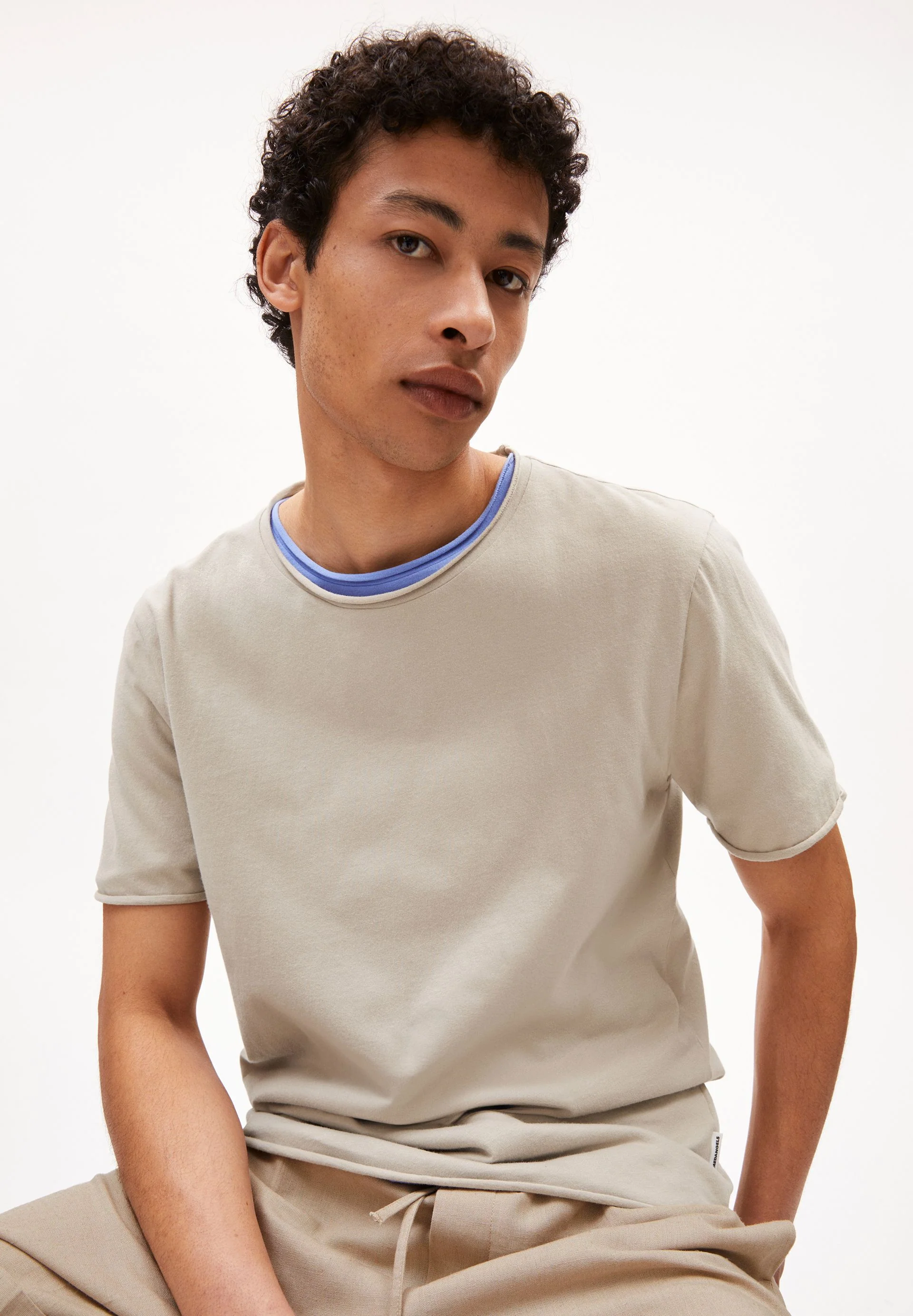 JAAMES BRUSHED T-SHIRT | sandstone - Image 3