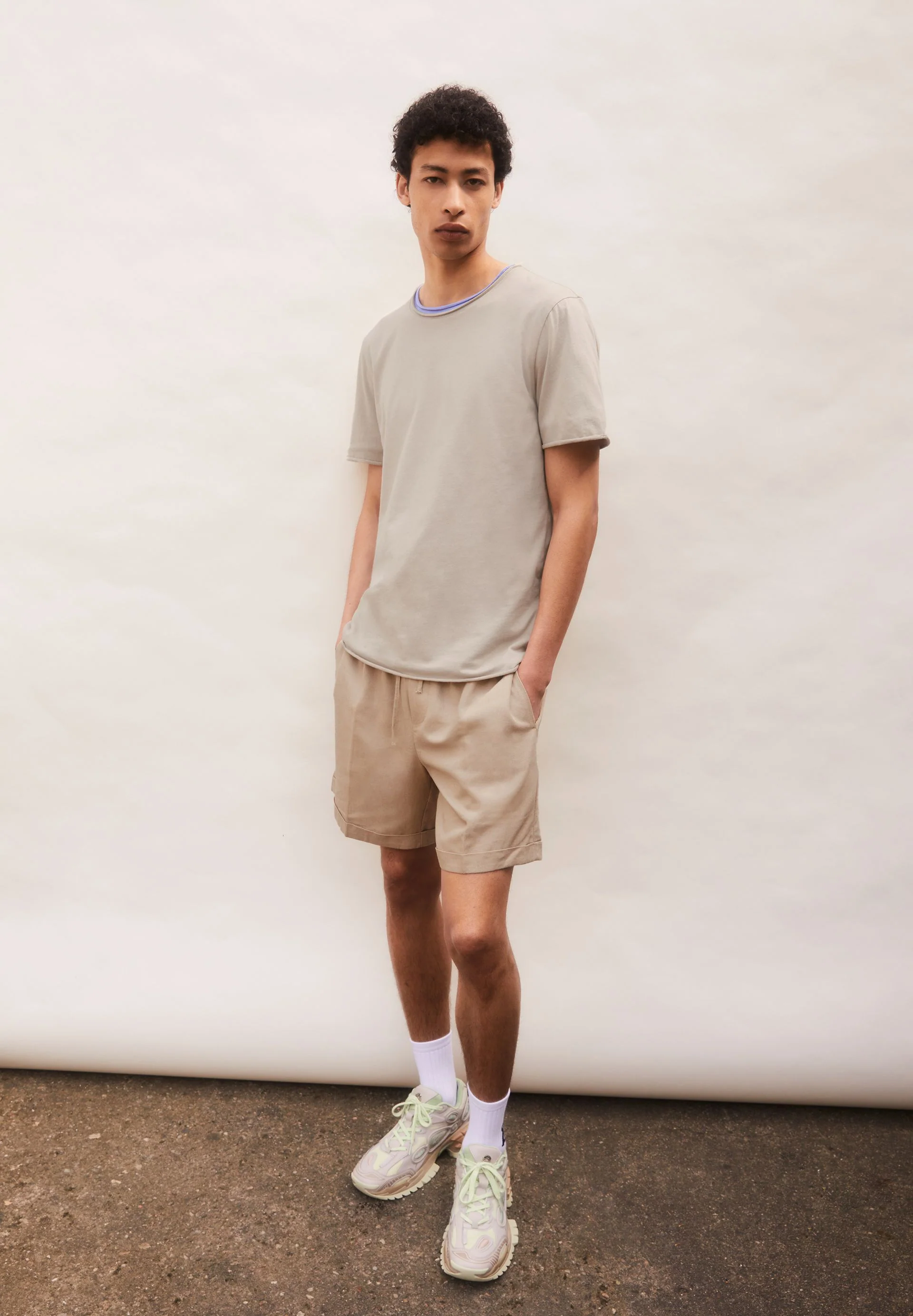 JAAMES BRUSHED T-SHIRT | sandstone - Image 4
