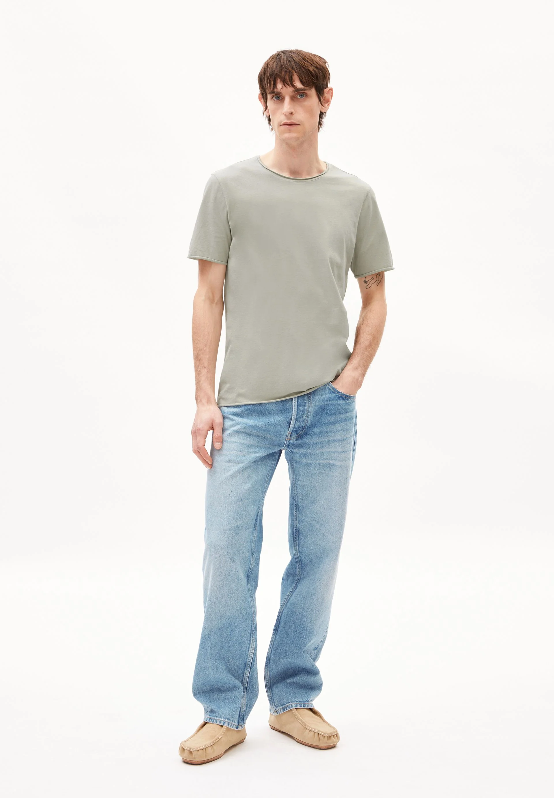 JAAMES BRUSHED T-SHIRT | seagreen - Image 5