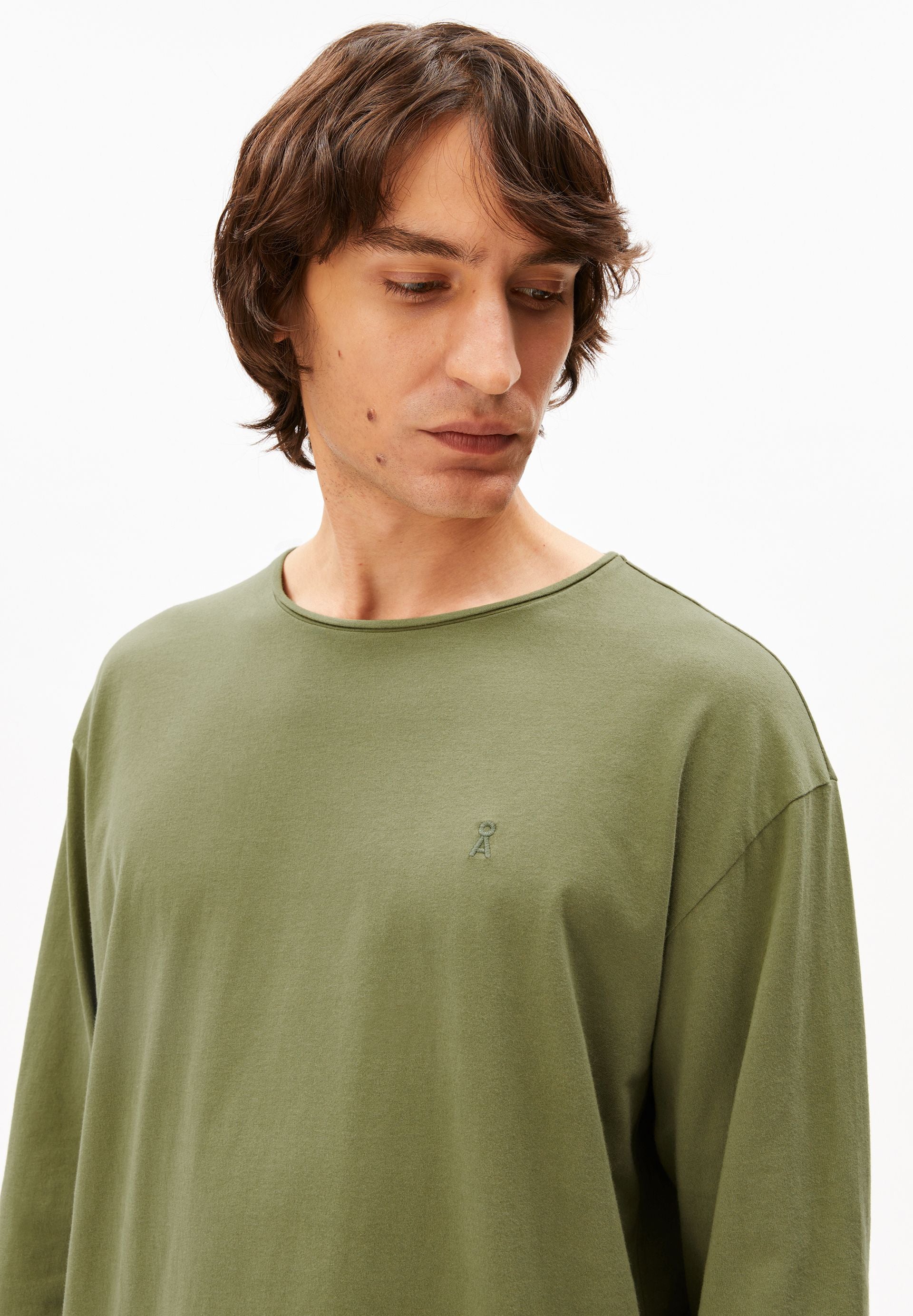 JAAMES BRUSHED LANGARMSHIRT | fatigue green - Image 3