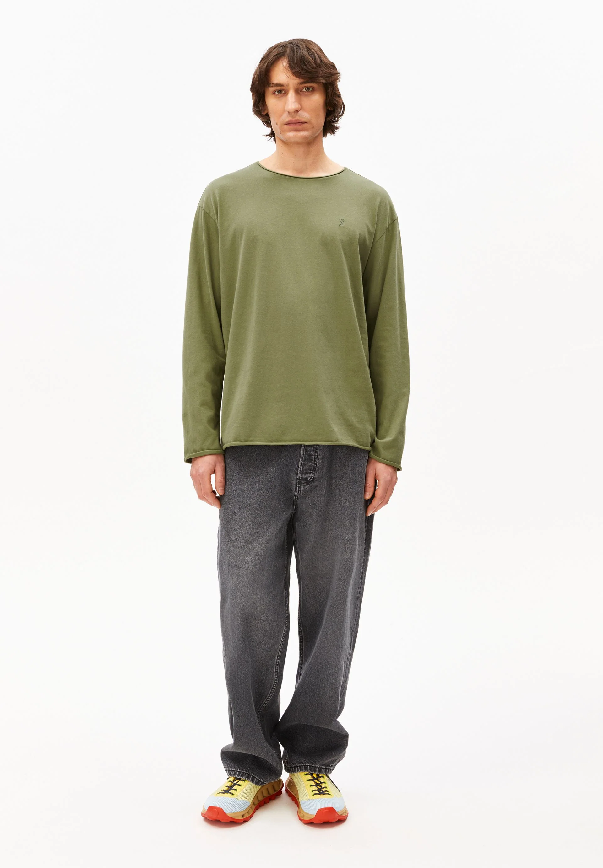 JAAMES BRUSHED LANGARMSHIRT | fatigue green - Image 5