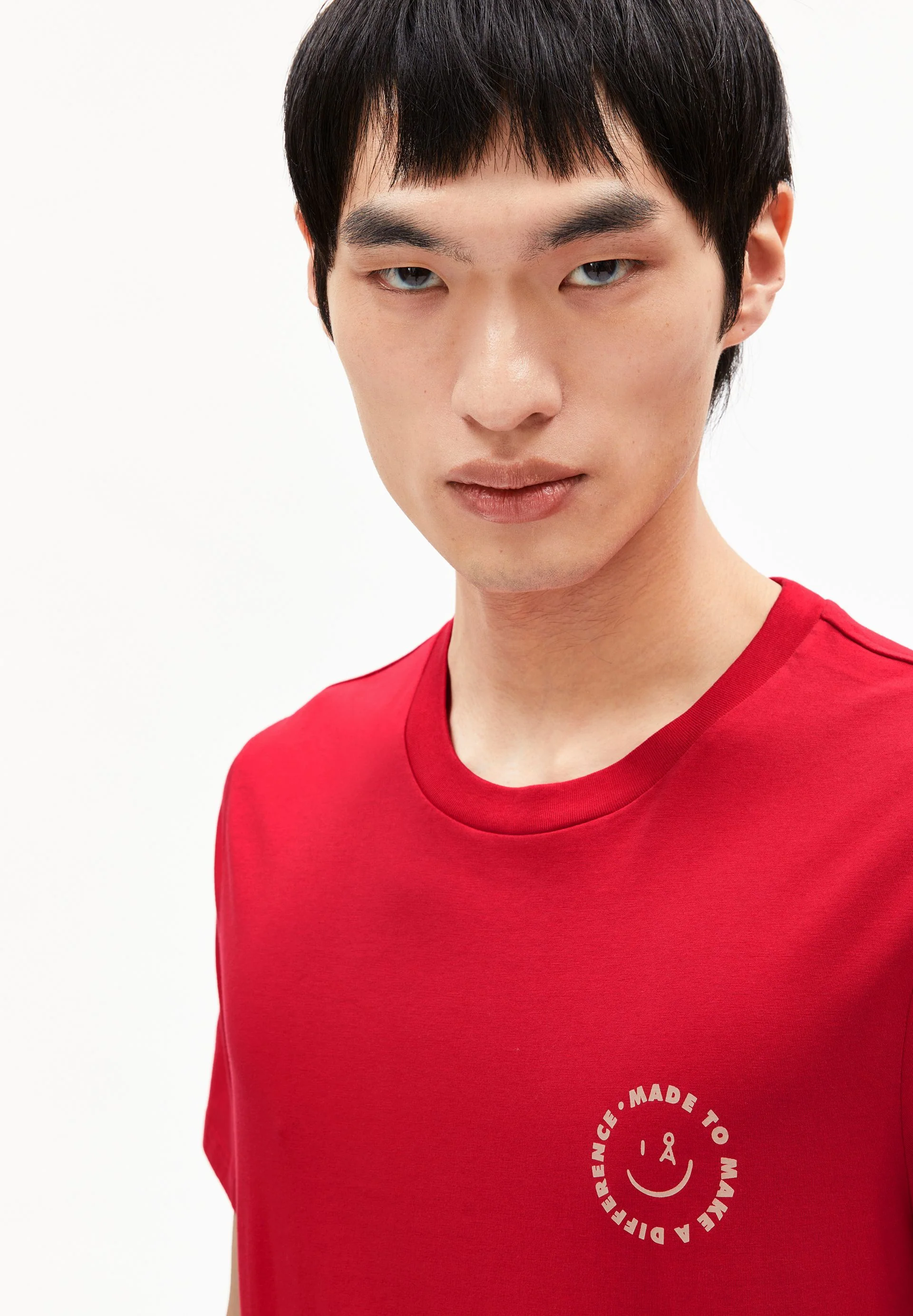 JAAMES SMILEY T-SHIRT | scarlet red - Image 3