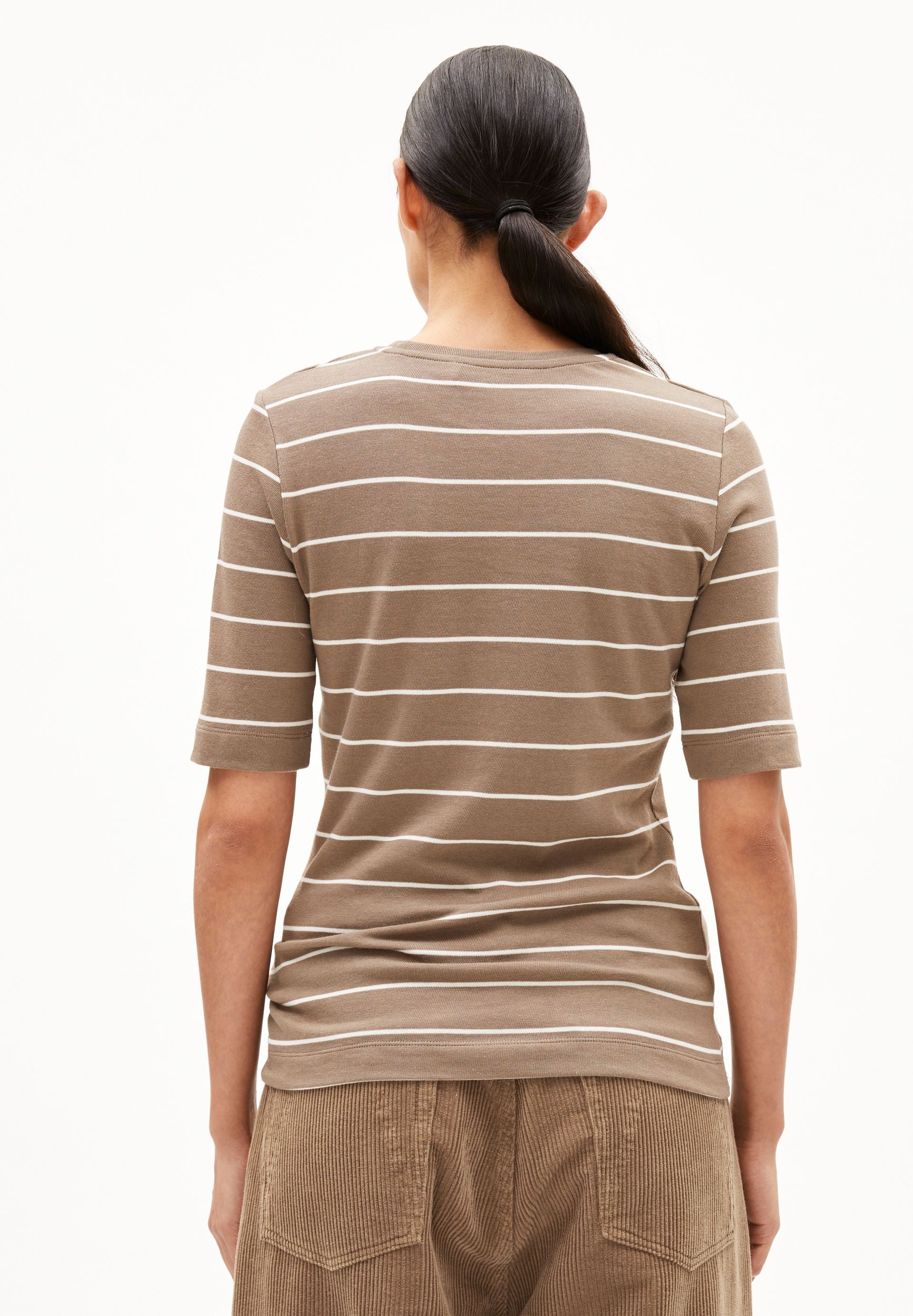 JAANISARA GESTREIFTES T-SHIRT | walnut cream-oatmilk - Image 2