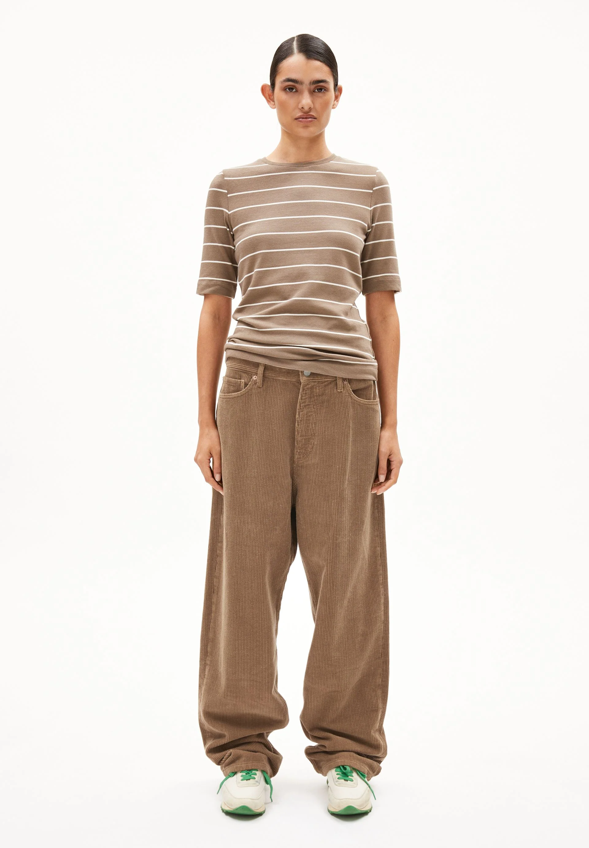 JAANISARA GESTREIFTES T-SHIRT | walnut cream-oatmilk - Image 5