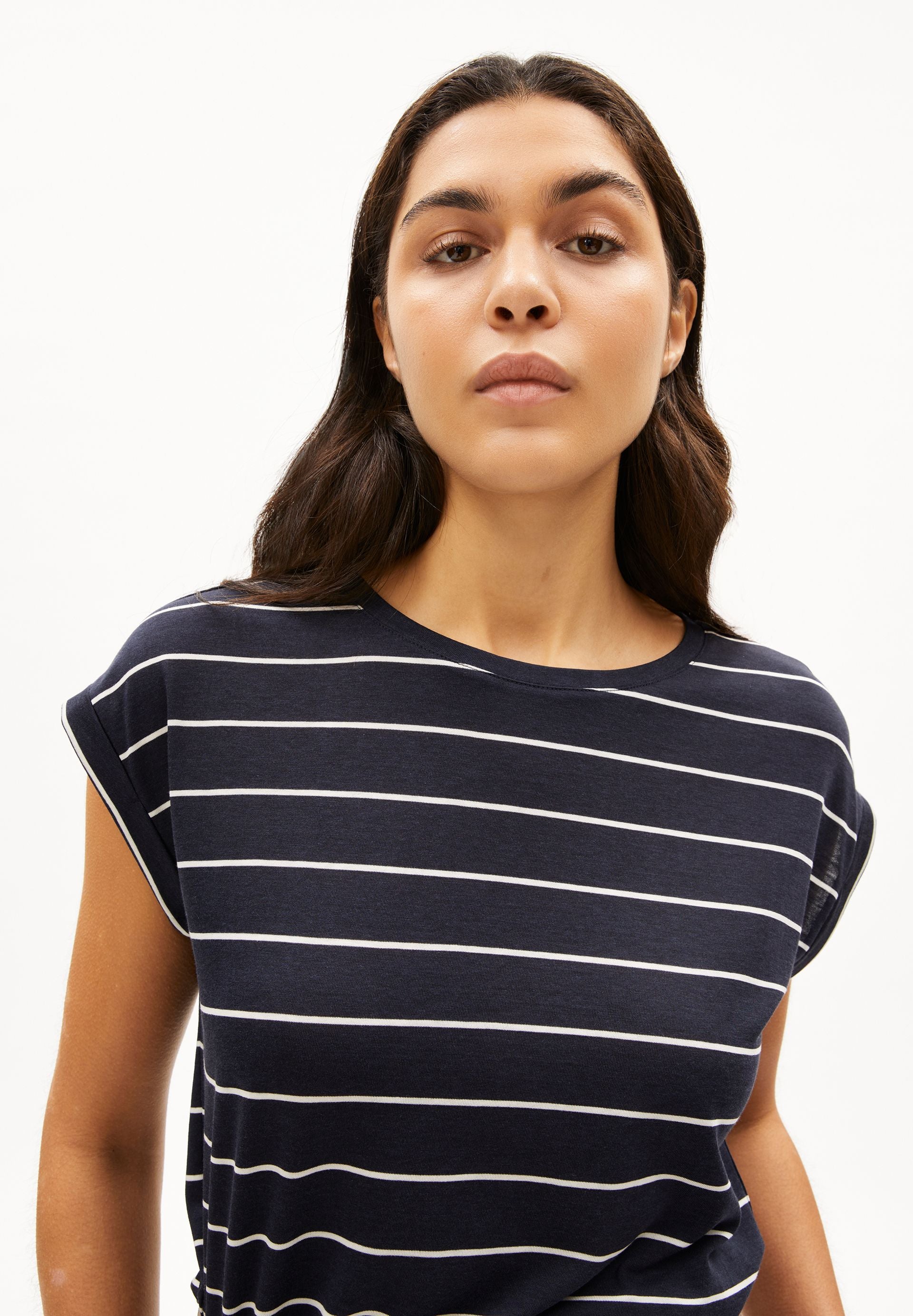 JILAANA FINE STRIPES | night sky-oatmilk - Image 3