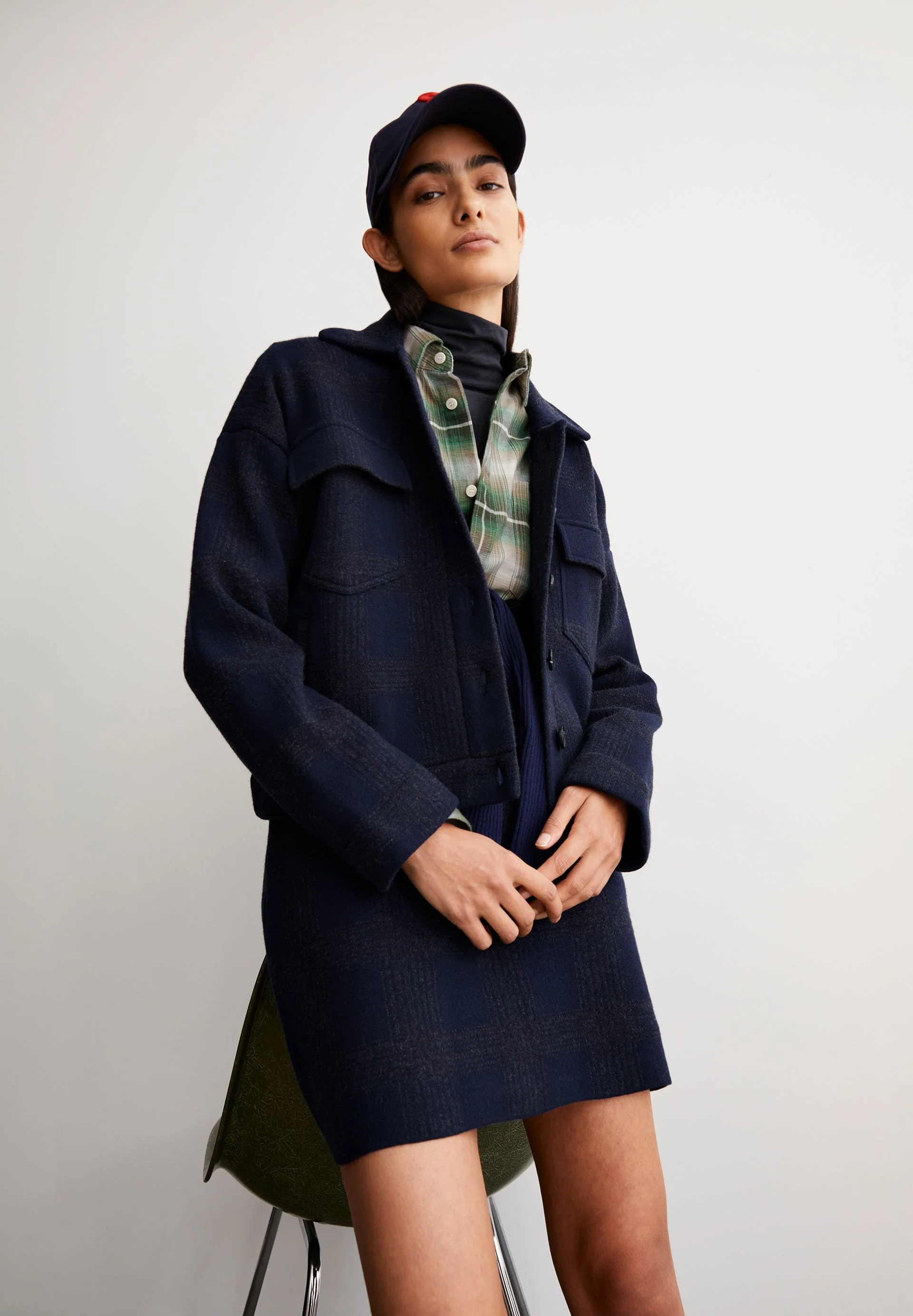JOAALISON CHECK JACKE | night sky-steel melange - Image 4