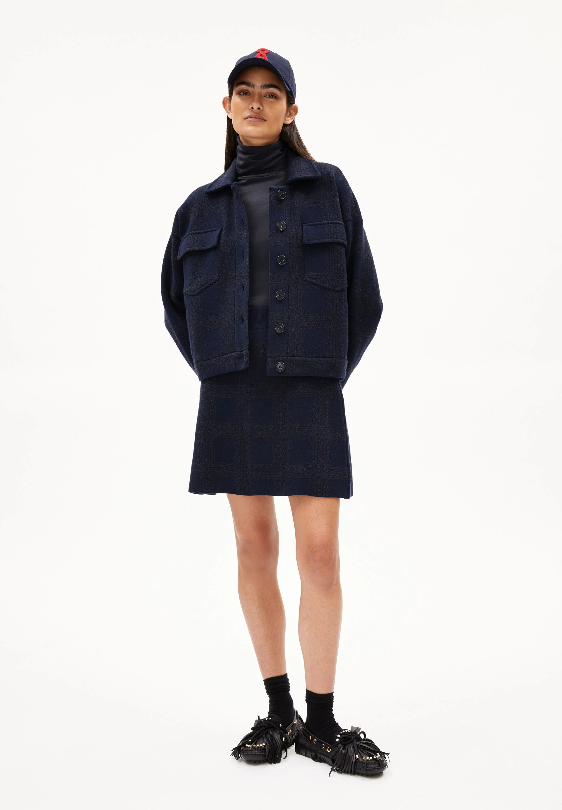 JOAALISON CHECK JACKE | night sky-steel melange - Image 5