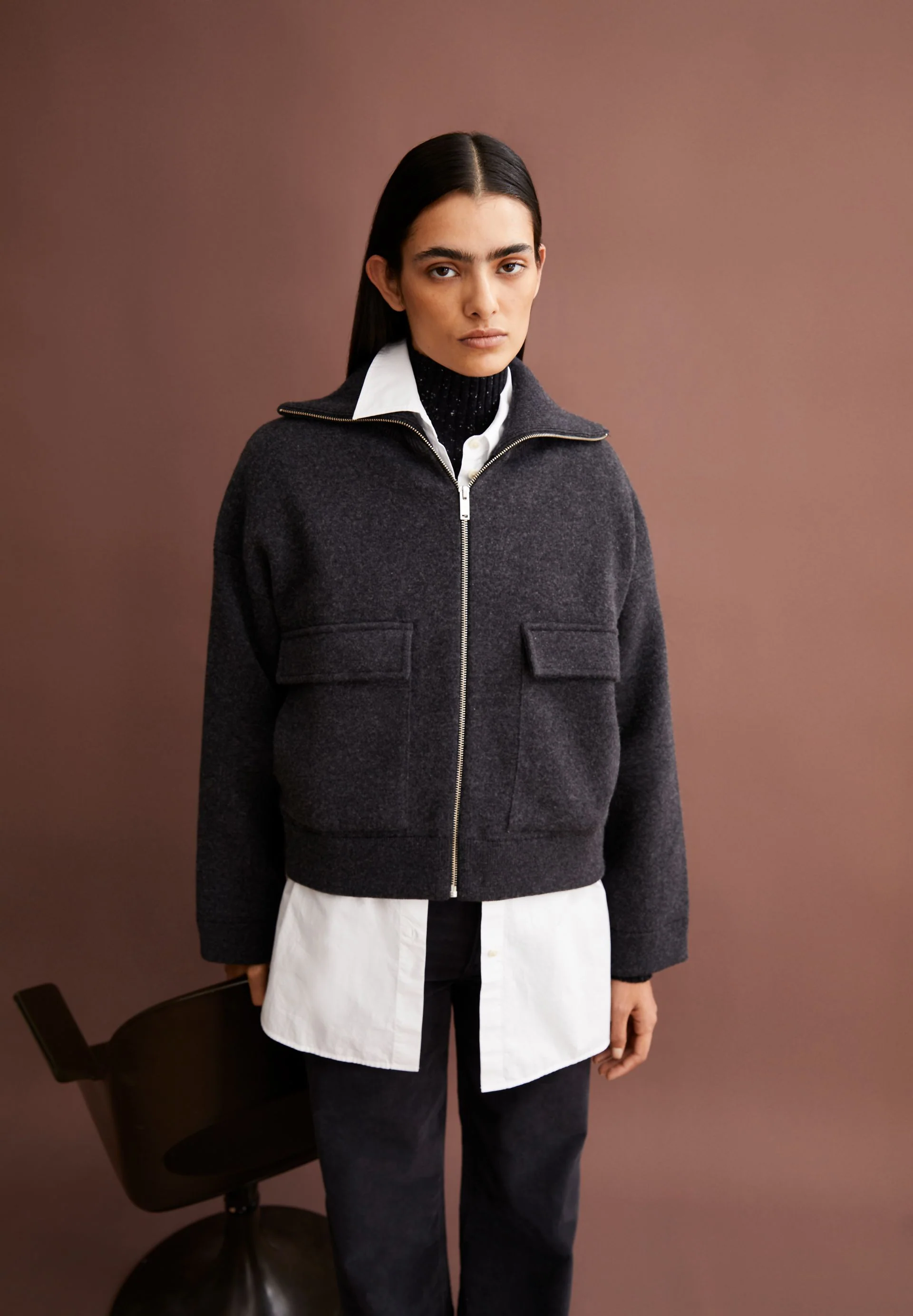 JOANIAAS STRICKJACKE | steel melange - Image 4