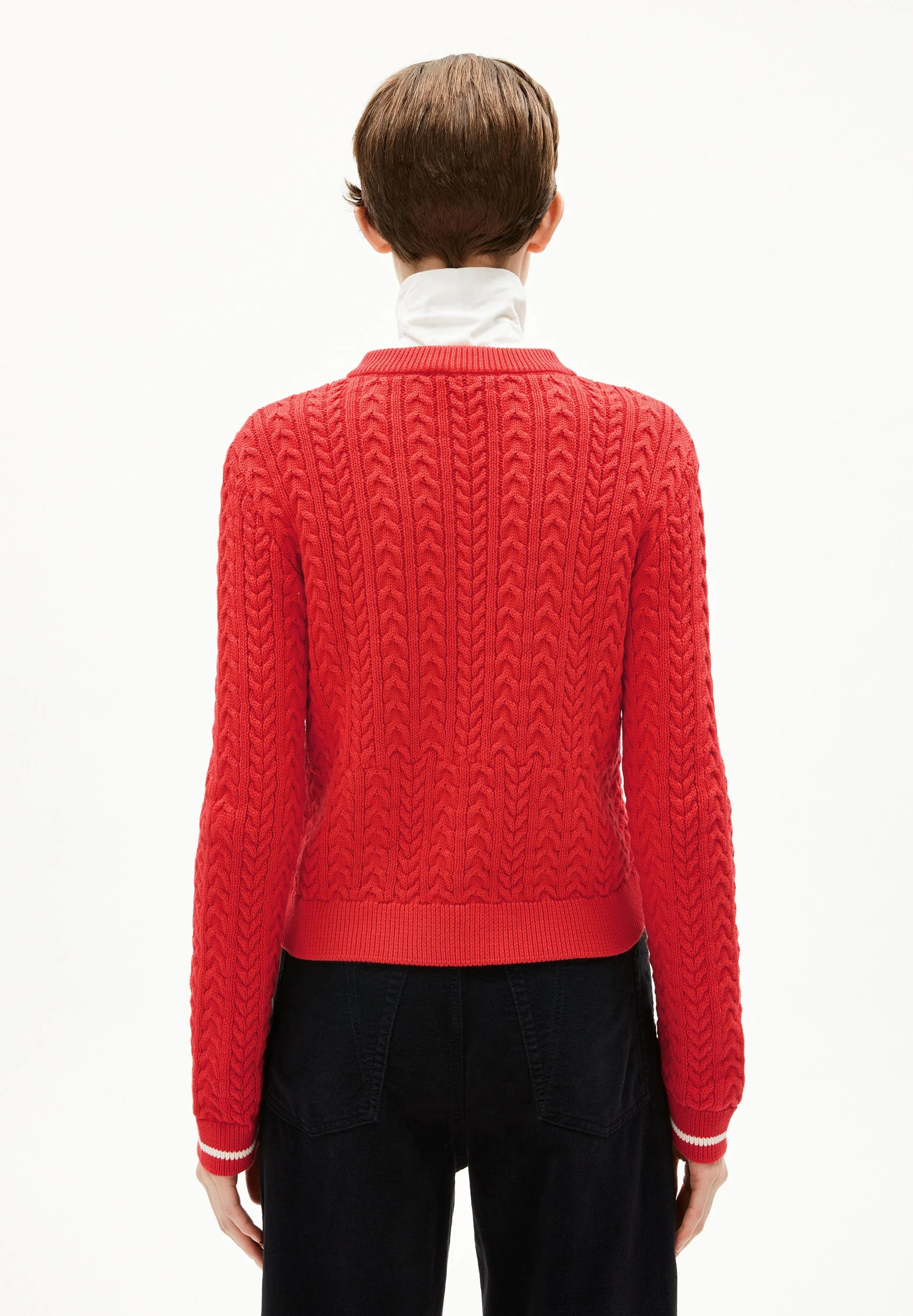 JULIAANAS CABLE STRICKJACKE | candy apple-oatmilk - Image 2
