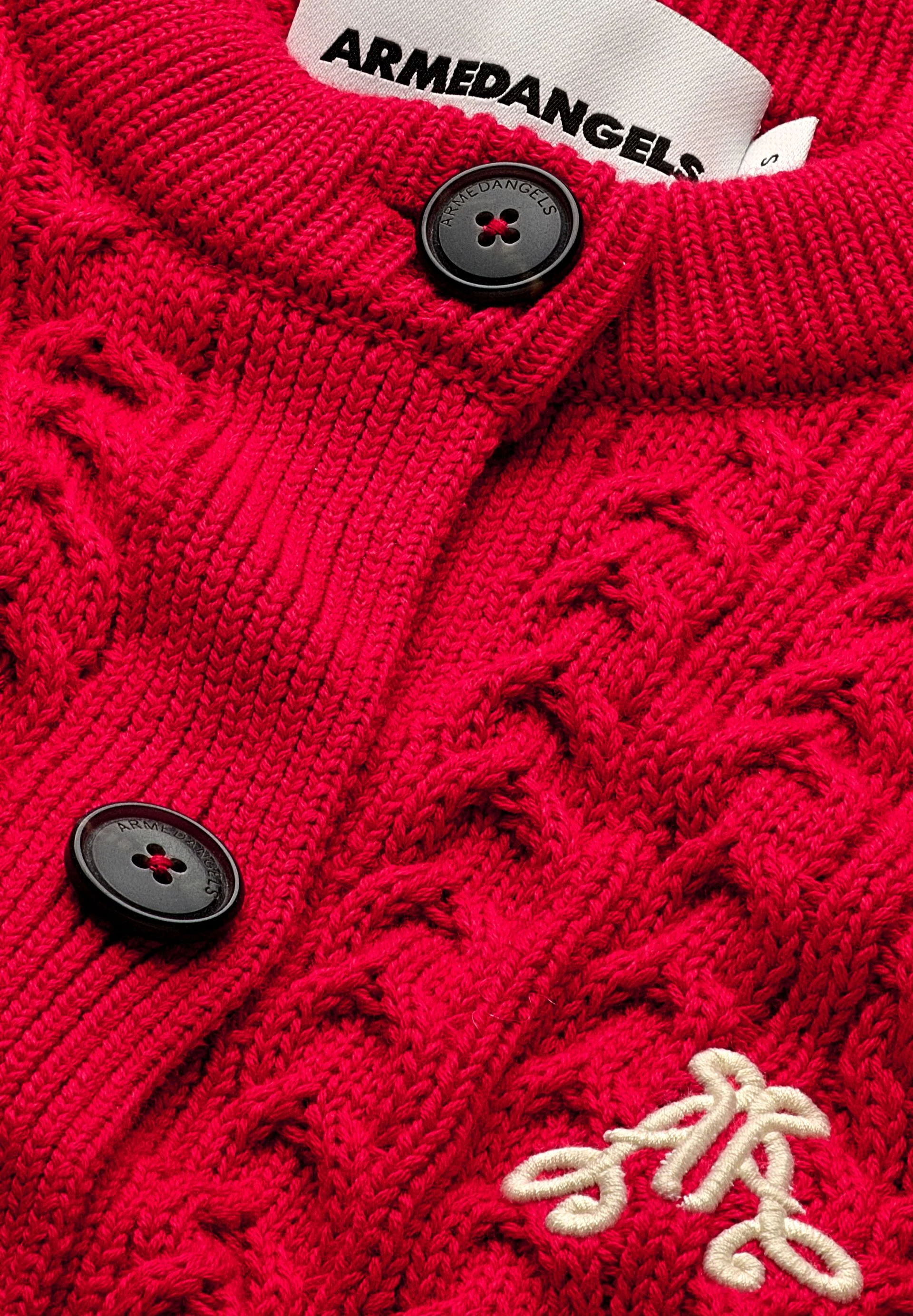 JULIAANAS CABLE STRICKJACKE | candy apple-oatmilk - Image 7