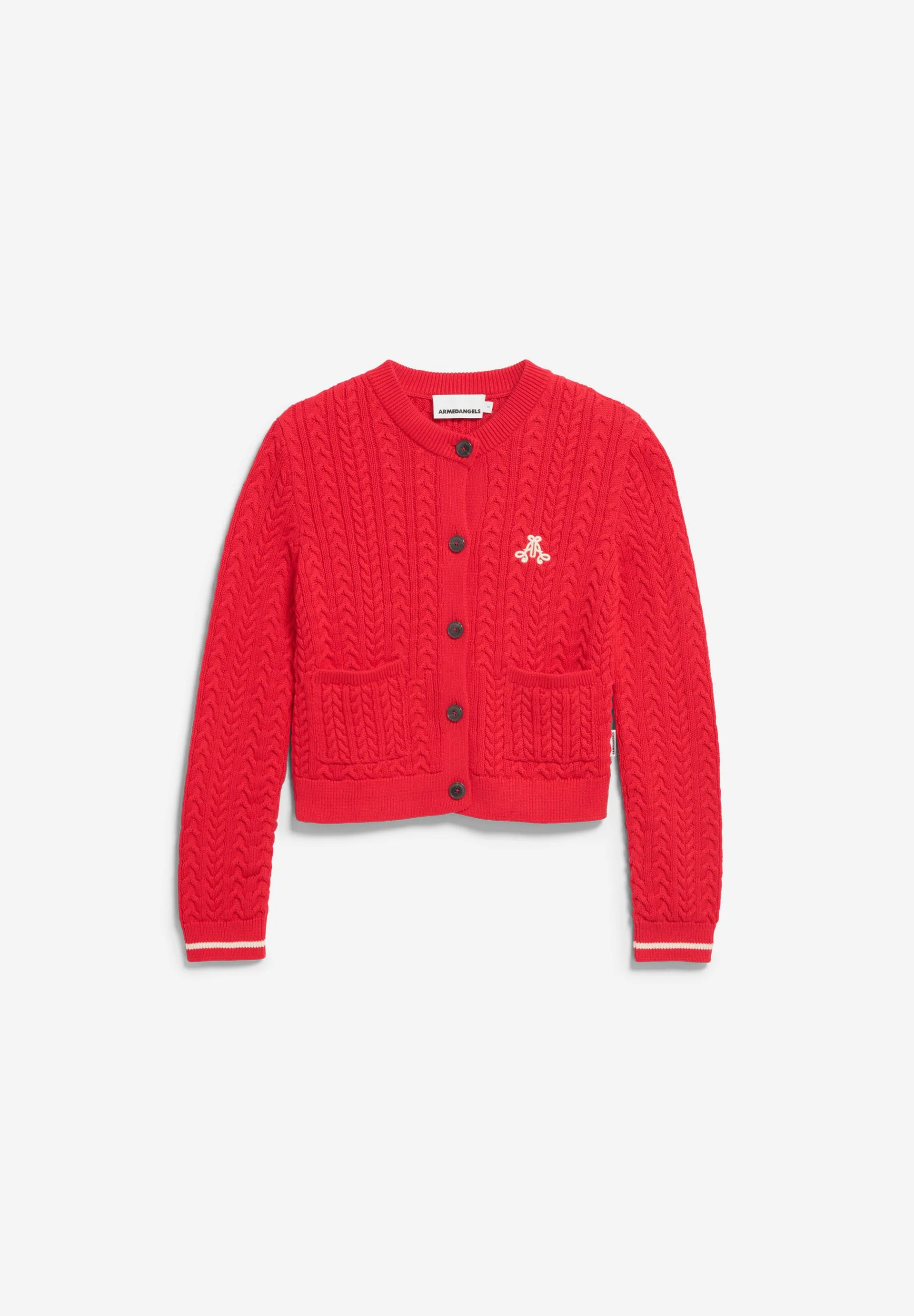 JULIAANAS CABLE STRICKJACKE | candy apple-oatmilk - Image 8