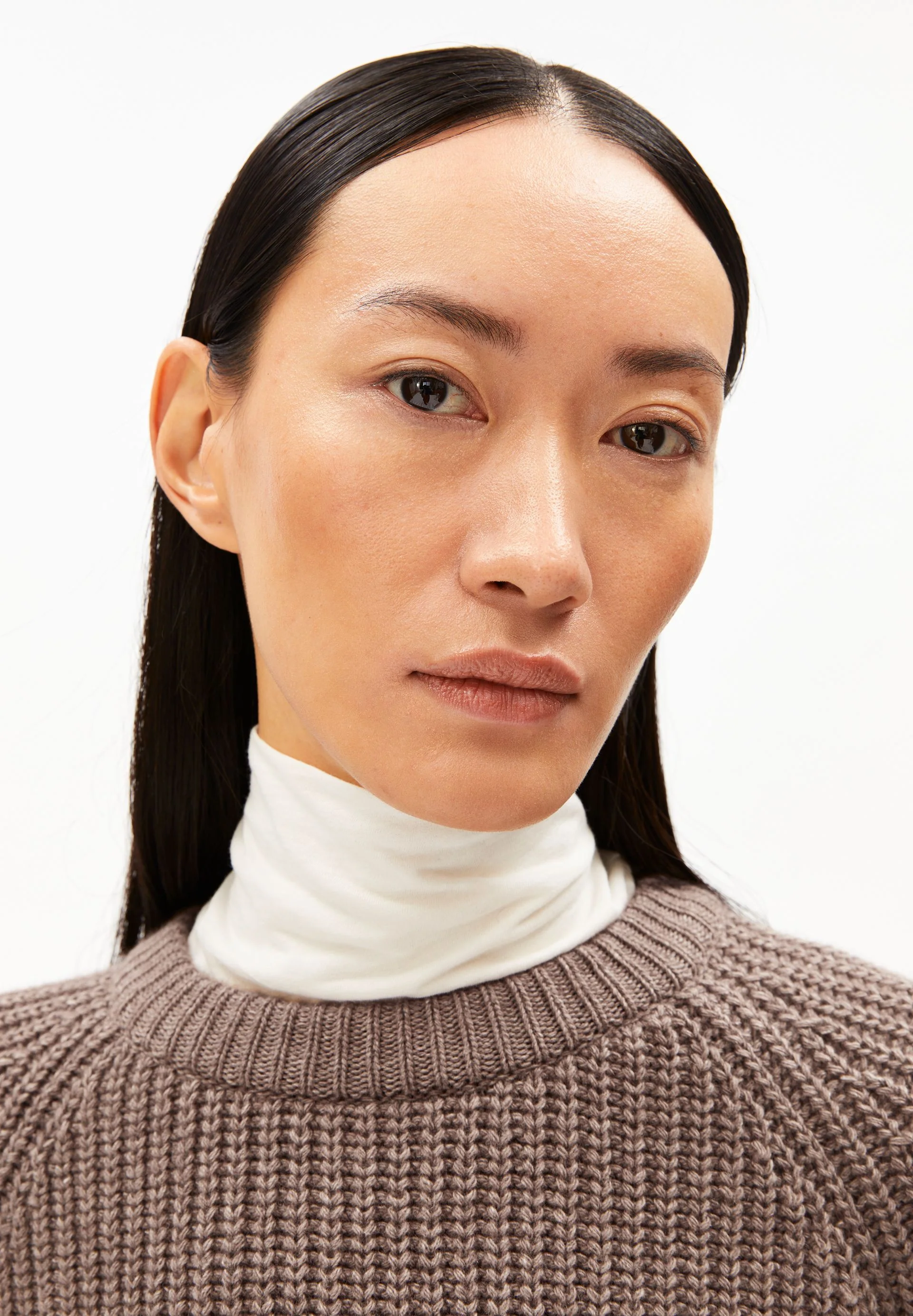 RIB KNIT SWEATER | cinnamon dust melange - Image 3