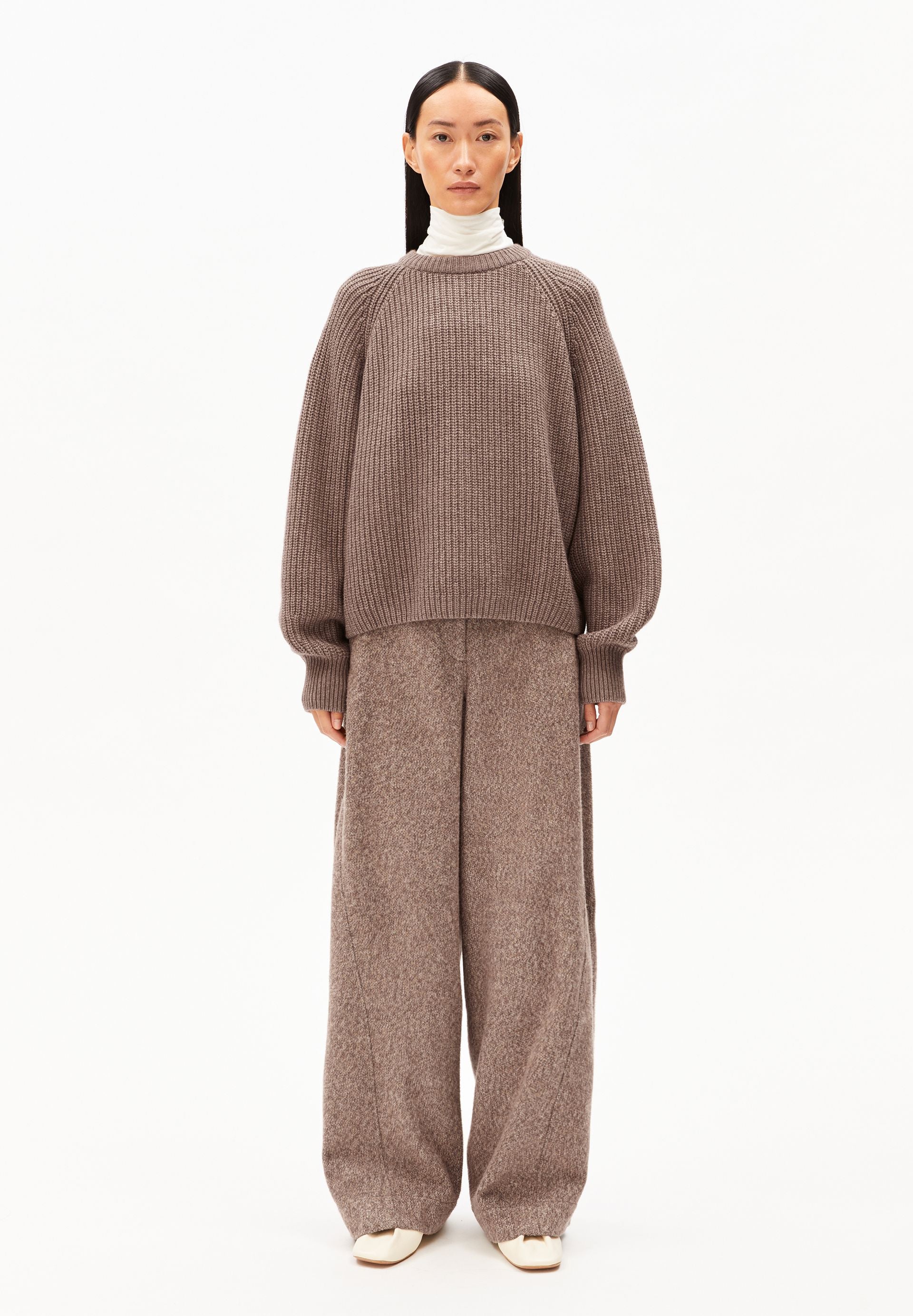 RIB KNIT SWEATER | cinnamon dust melange - Image 5
