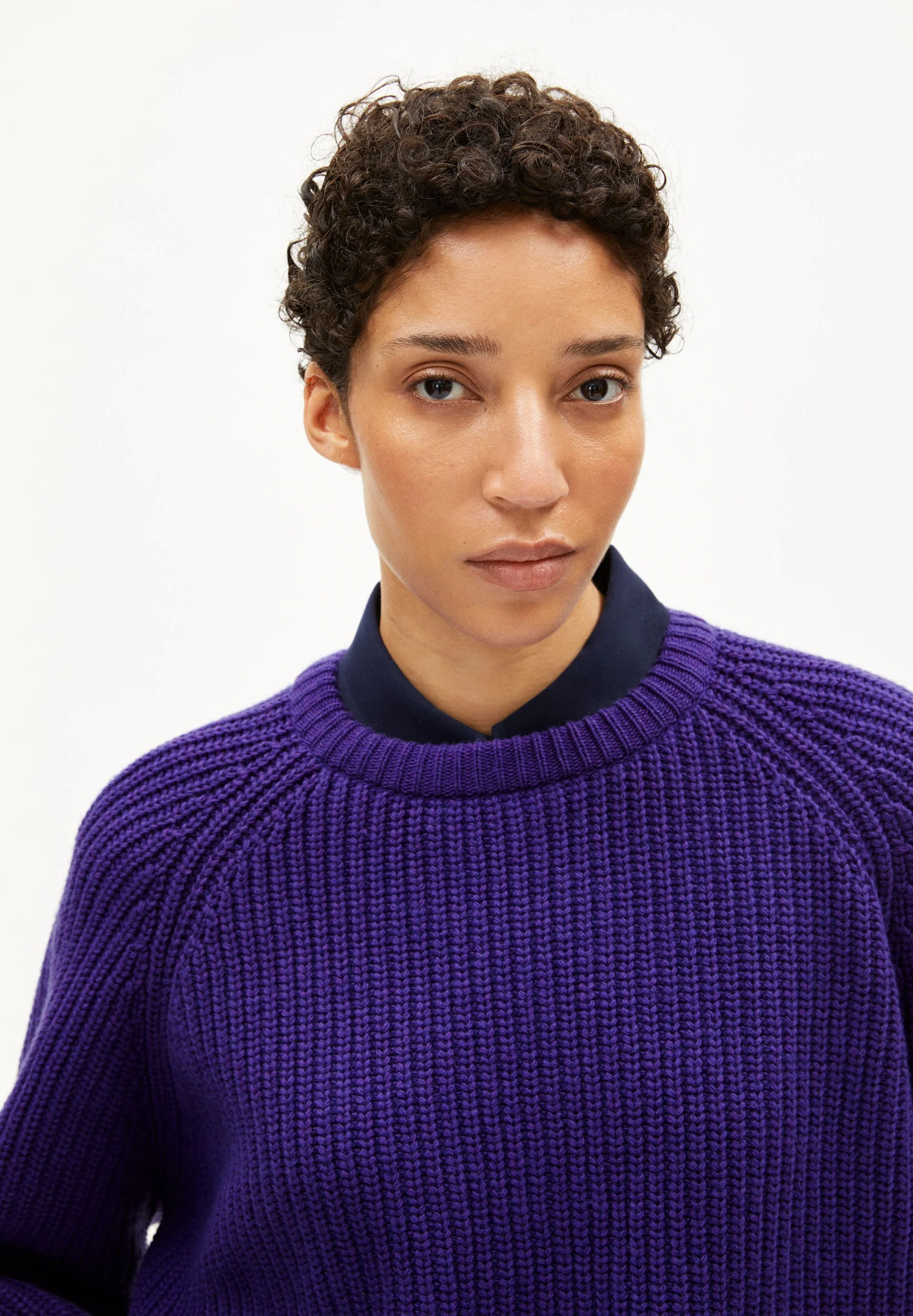 RIB KNIT SWEATER | indigo lilac - Image 3