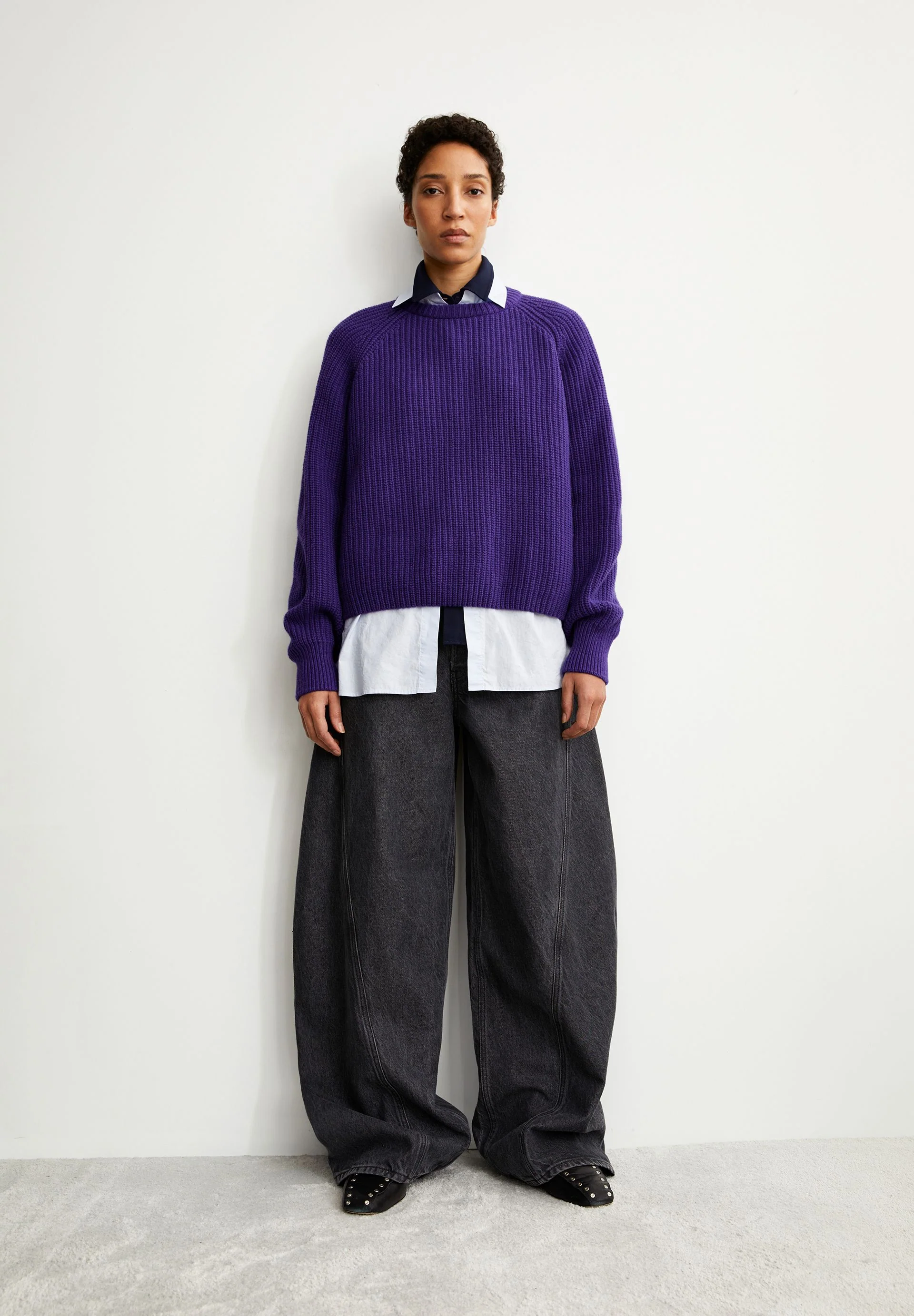 RIB KNIT SWEATER | indigo lilac - Image 4