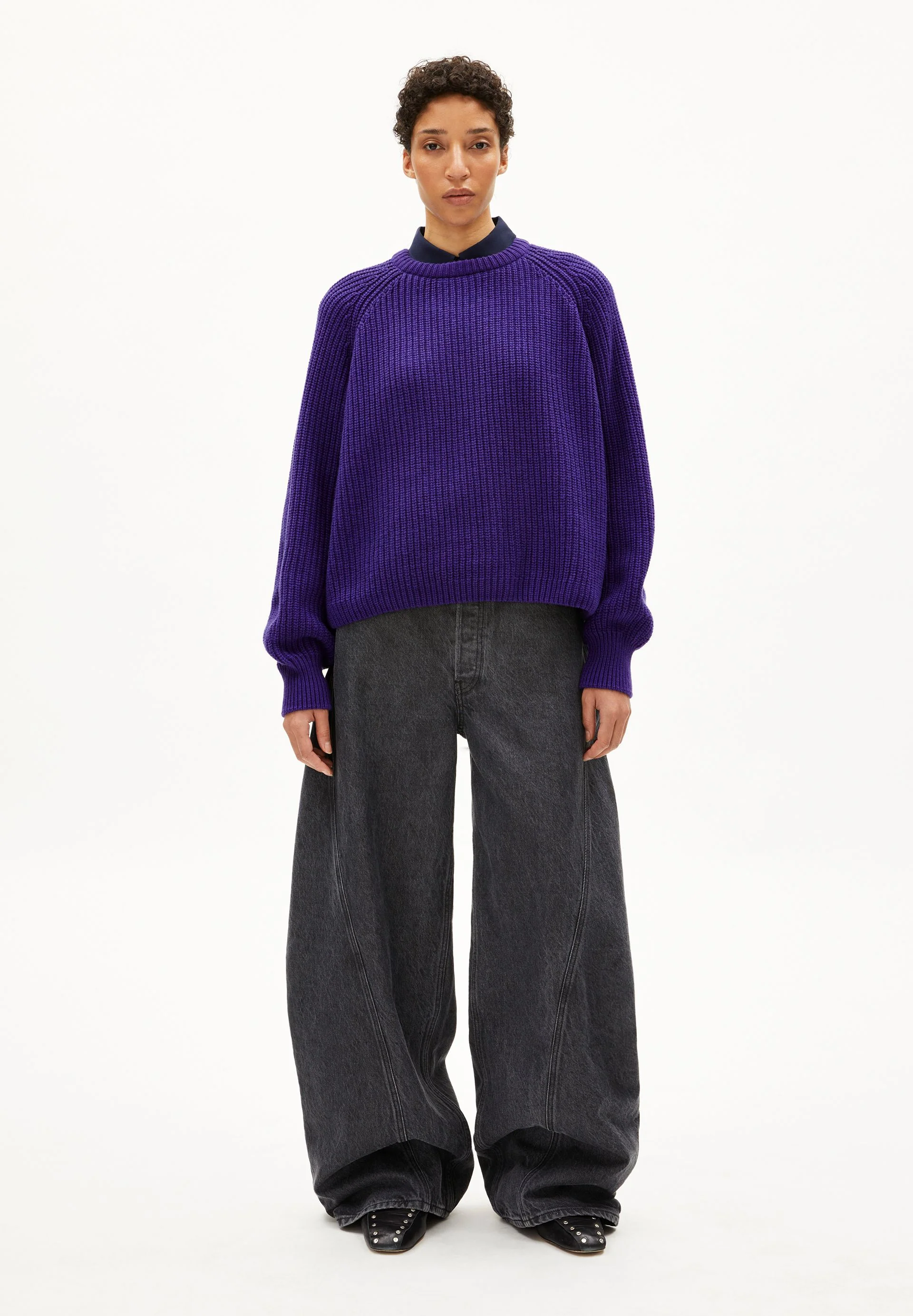 RIB KNIT SWEATER | indigo lilac - Image 5