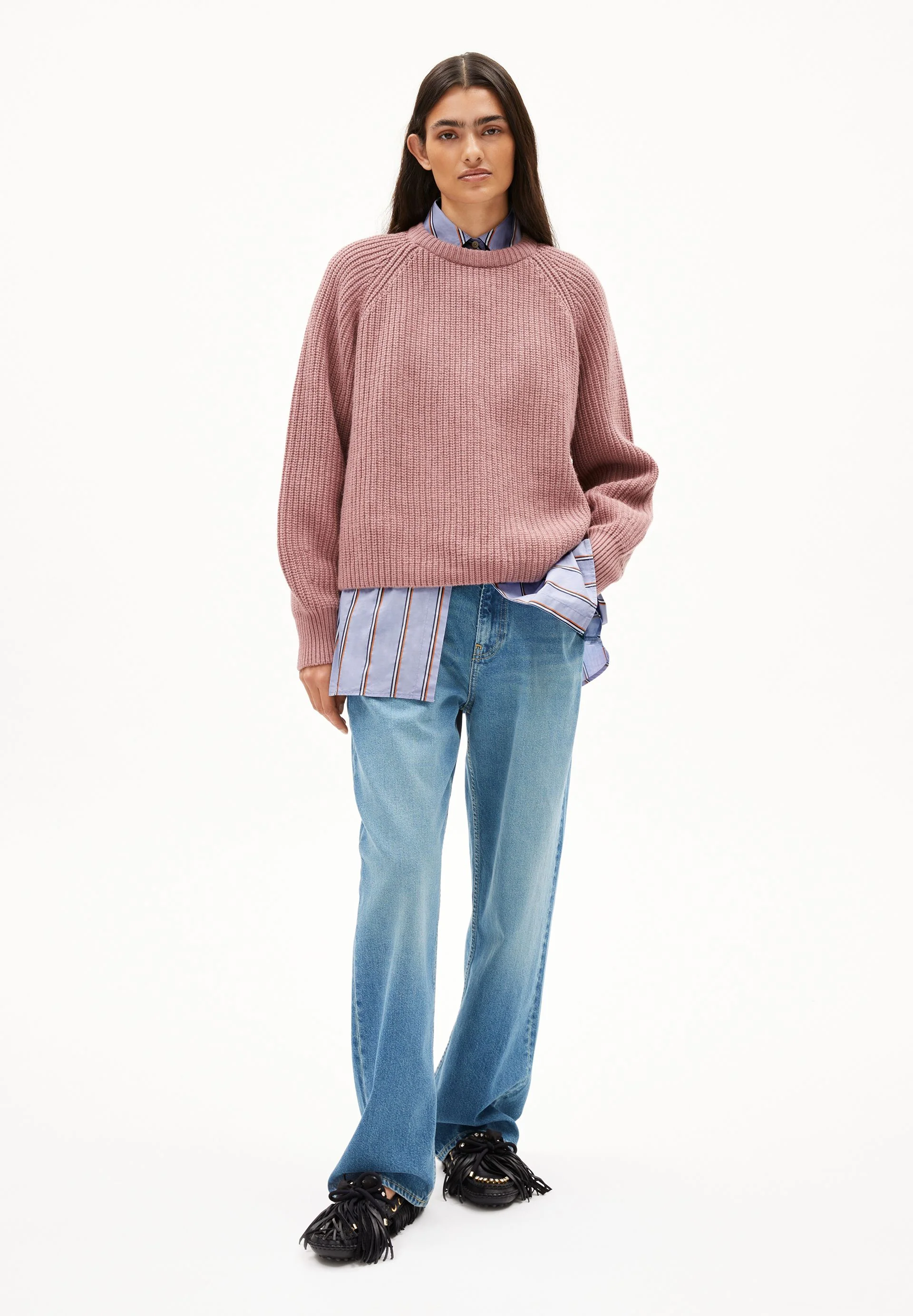 RIB KNIT SWEATER | light berry - Image 5