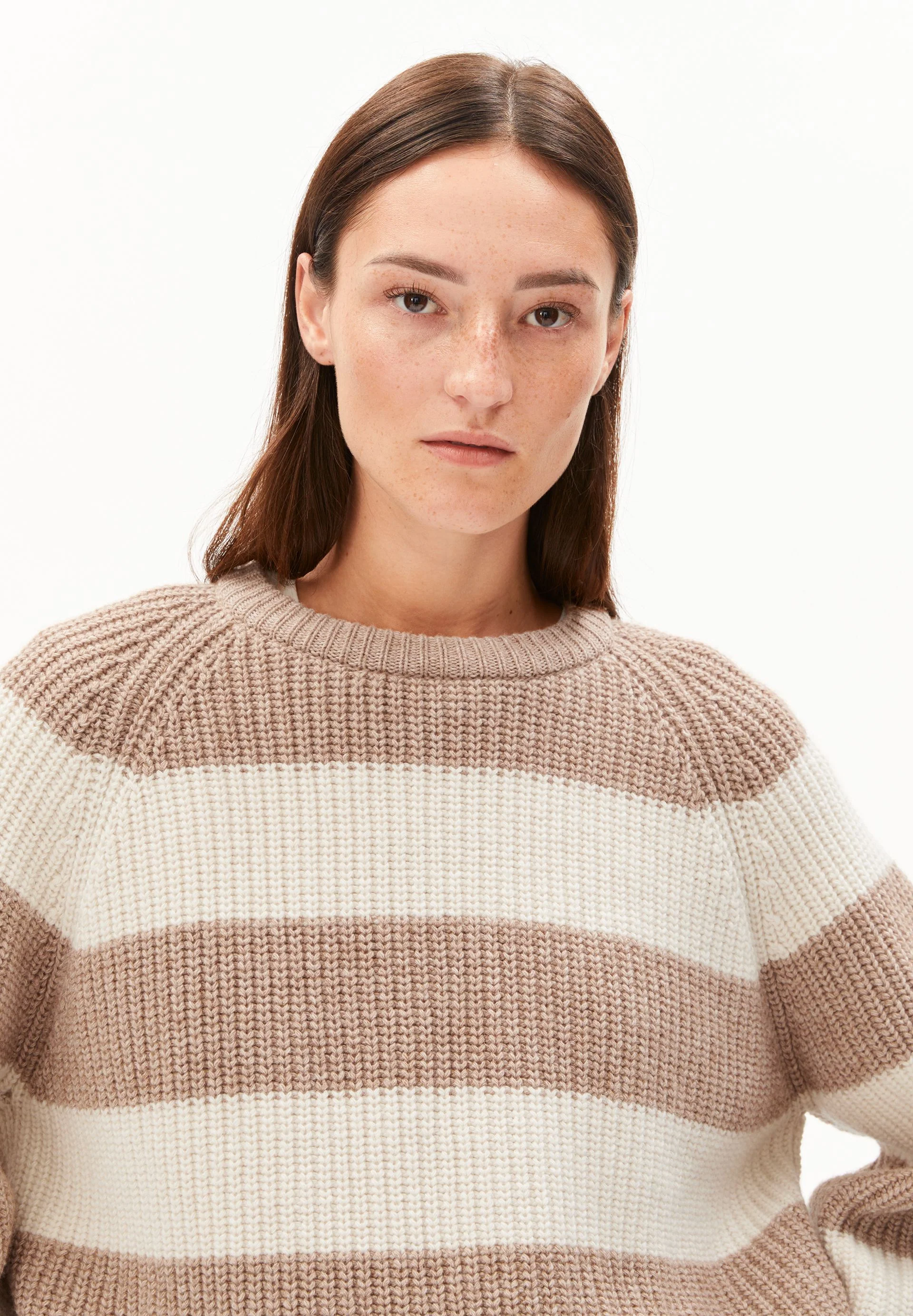 KAAGI STRIPES STRICKPULLOVER | camel melange - Image 3