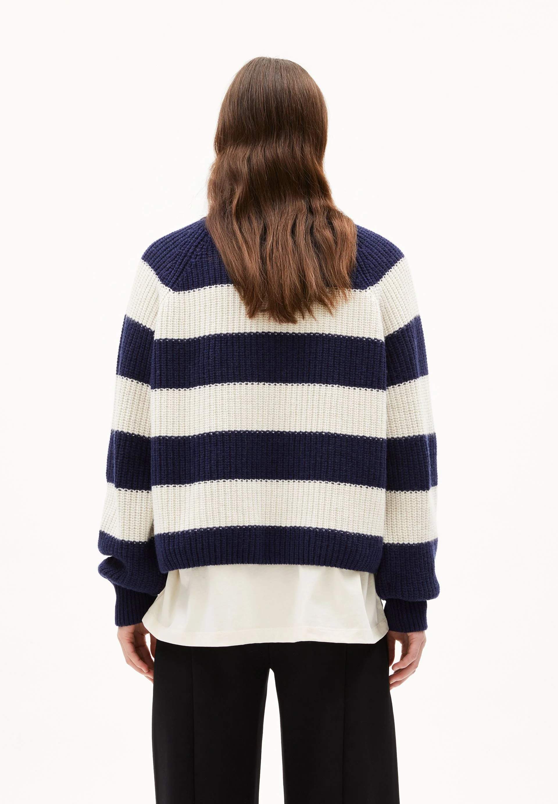 KAAGI STRIPES STRICKPULLOVER | tinted navy - Image 2
