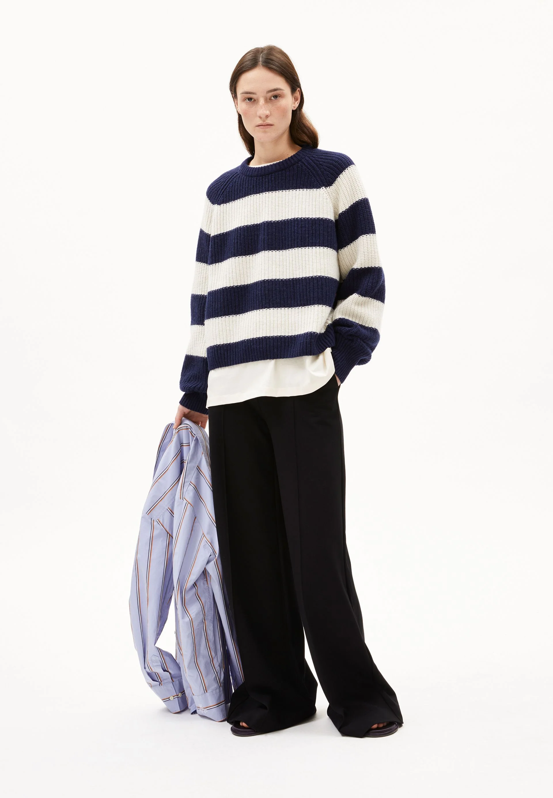 KAAGI STRIPES STRICKPULLOVER | tinted navy - Image 5