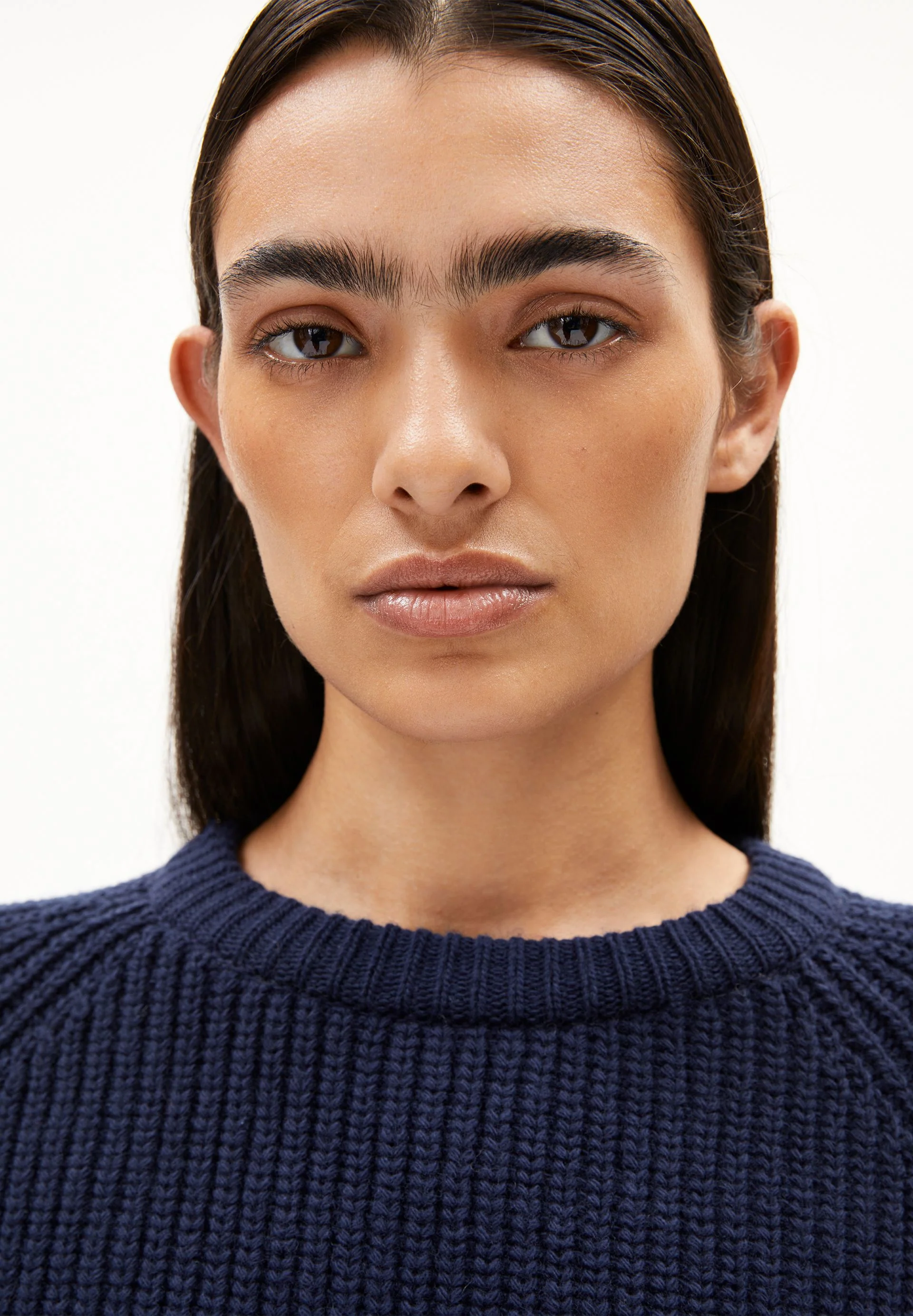 RIB KNIT SWEATER | tinted navy - Image 3