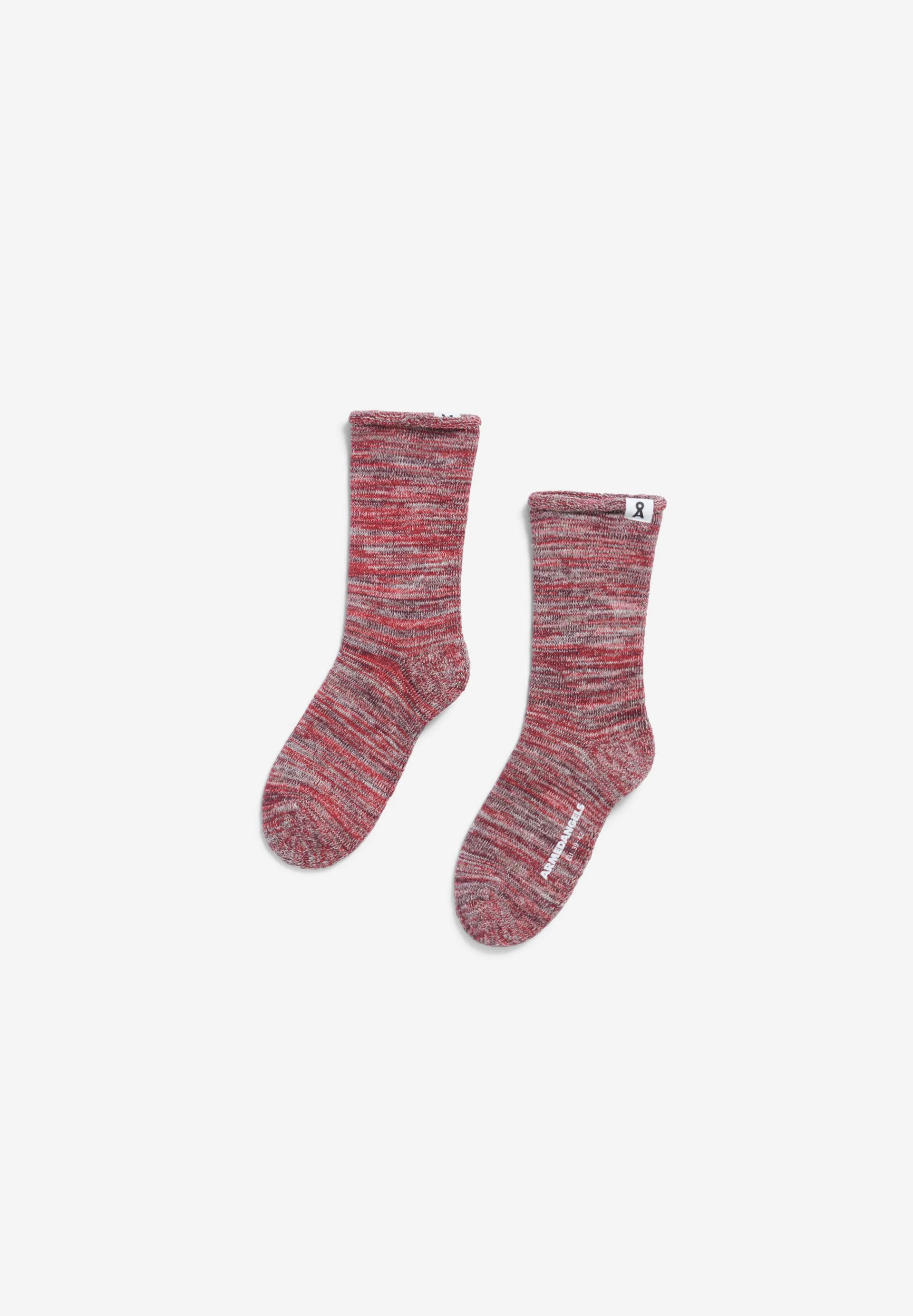 KAAINO TERRY SOCKS | dark cranberry-scarlet red - Image 2