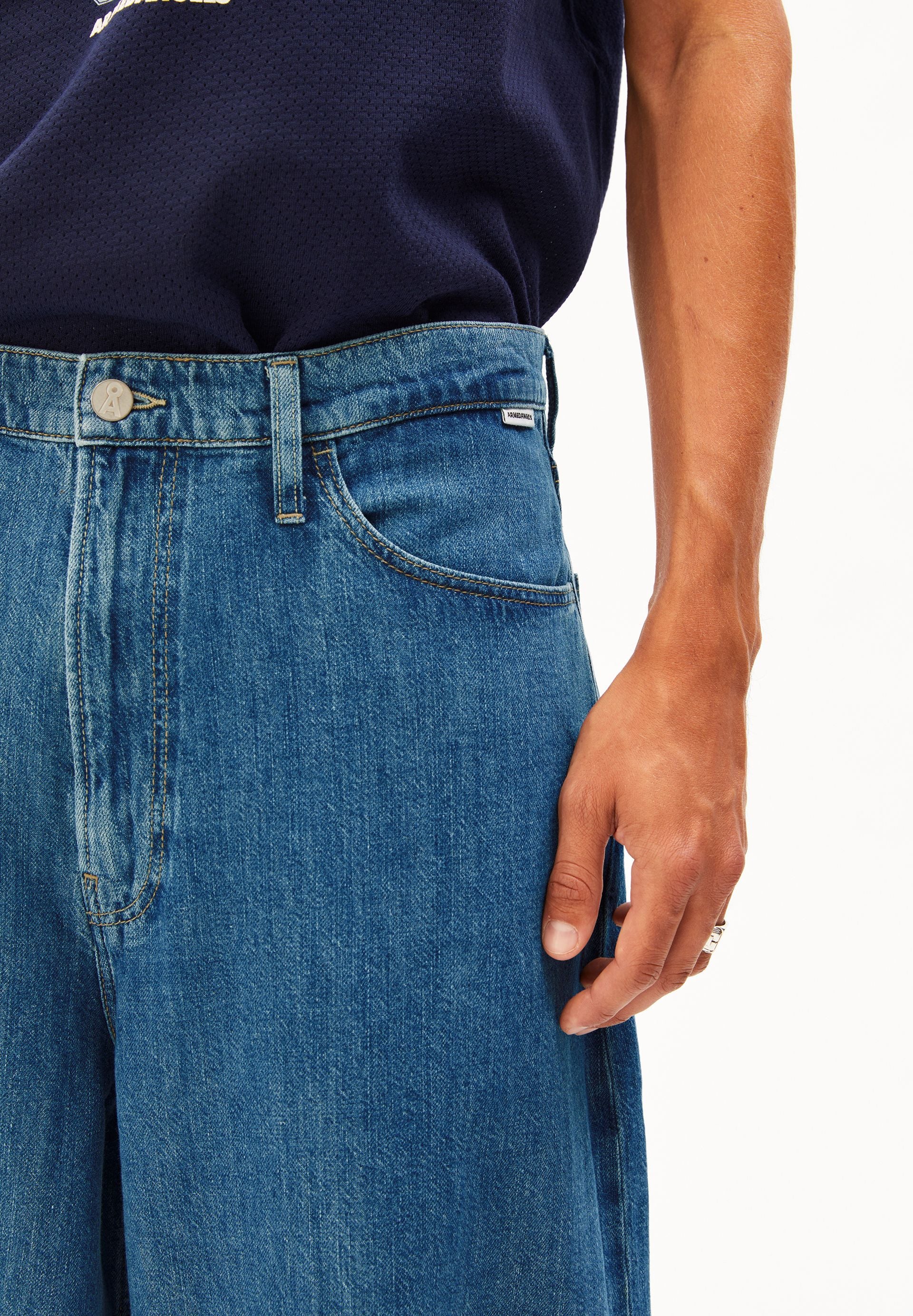 KAAVO LEINEN-MIX BAGGY JEANS | sea salt - Image 3