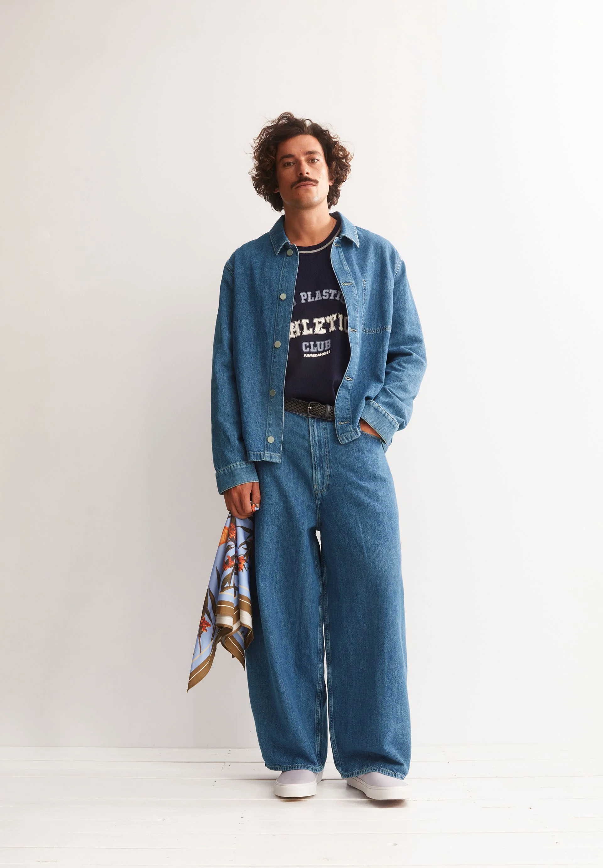 KAAVO LEINEN-MIX BAGGY JEANS | sea salt - Image 4