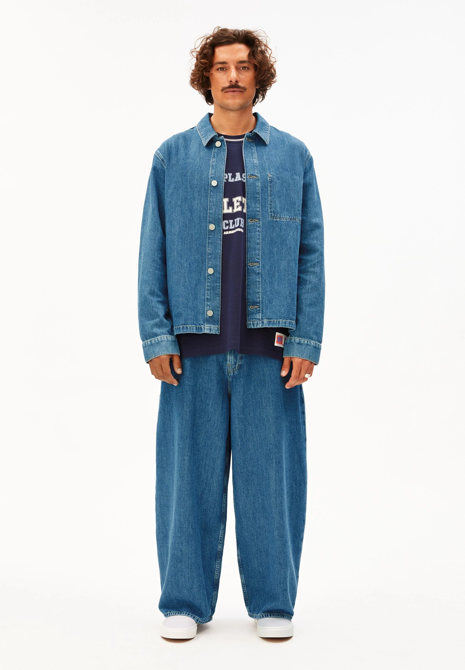 KAAVO LEINEN-MIX BAGGY JEANS | sea salt - Image 5