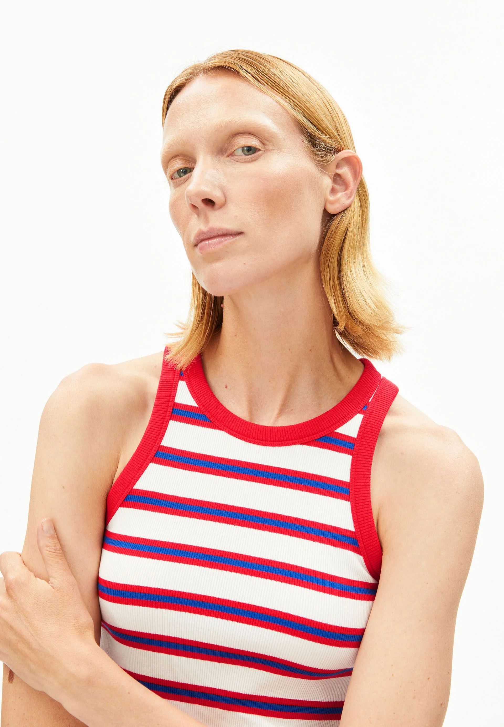 KANITAA GESTREIFTES TOP | light oatmilk-mars red-dynamo blue - Image 3