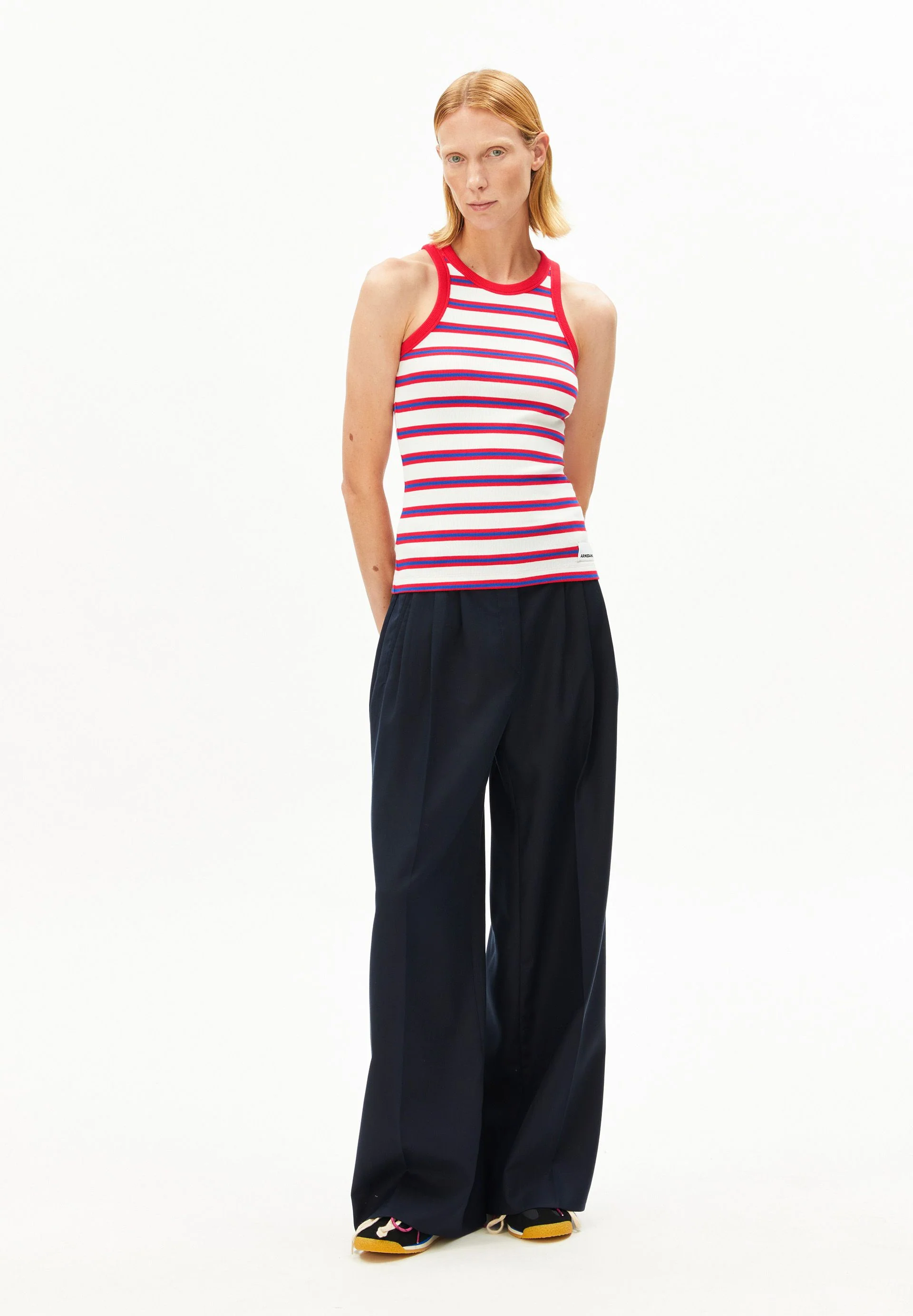 KANITAA GESTREIFTES TOP | light oatmilk-mars red-dynamo blue - Image 5