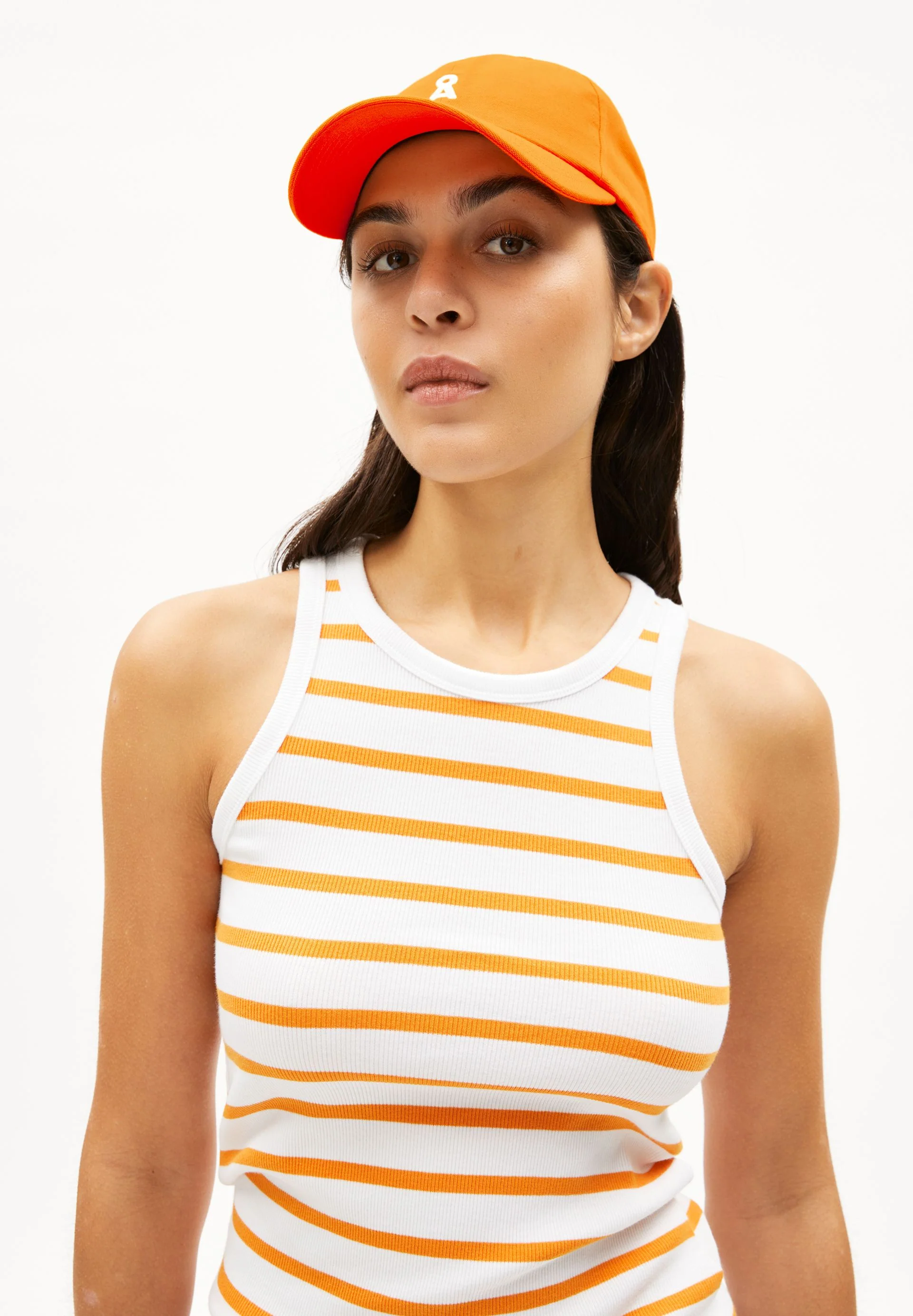 KANITAA GESTREIFTES TOP | white-light tangerine - Image 3