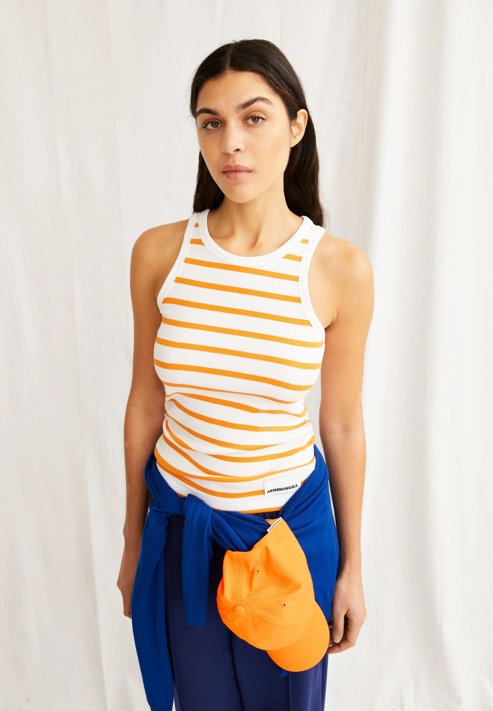 KANITAA GESTREIFTES TOP | white-light tangerine - Image 4