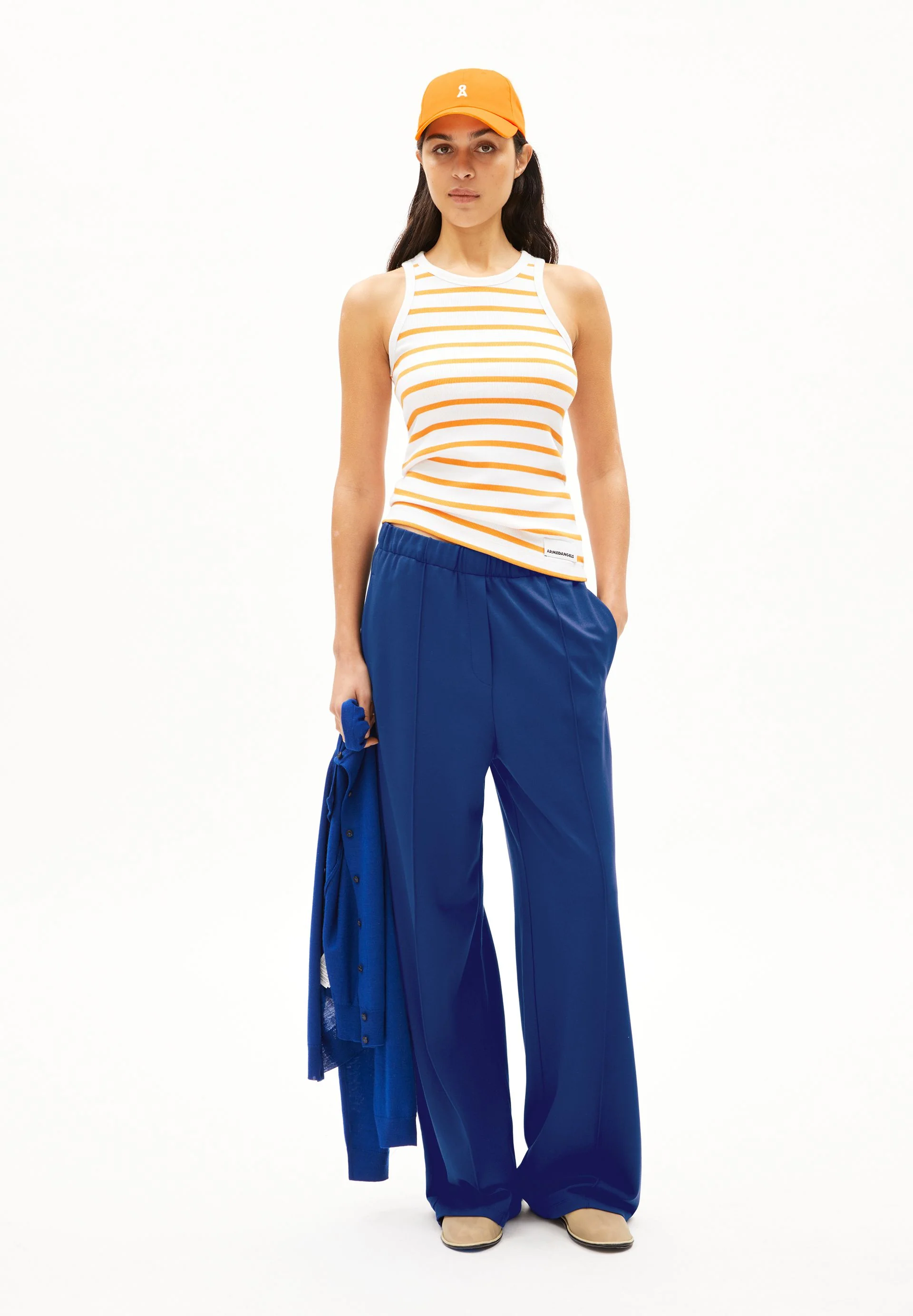 KANITAA GESTREIFTES TOP | white-light tangerine - Image 5