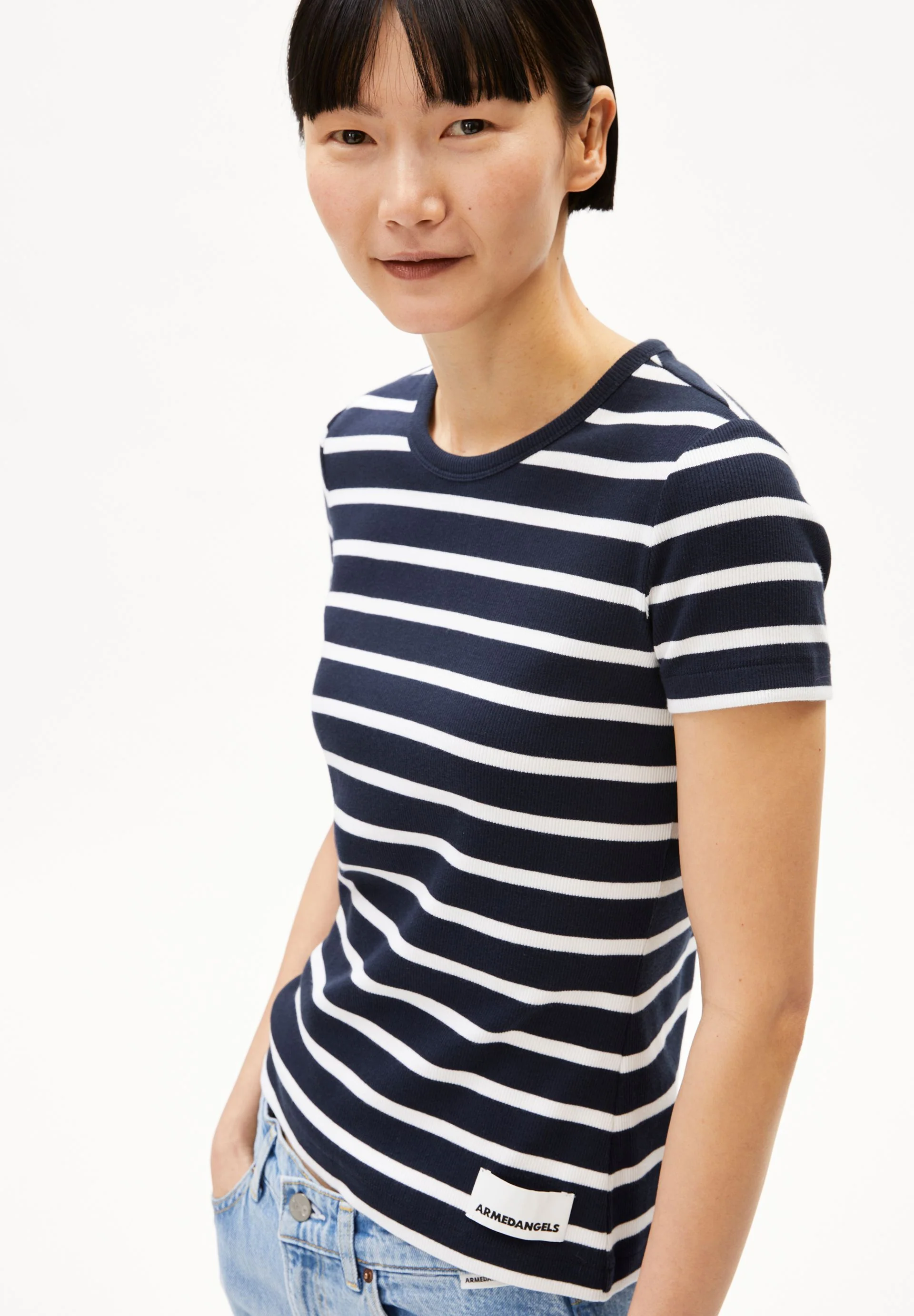 KARDAA GESTREIFTES RIPP-T-SHIRT | night sky-white - Image 3