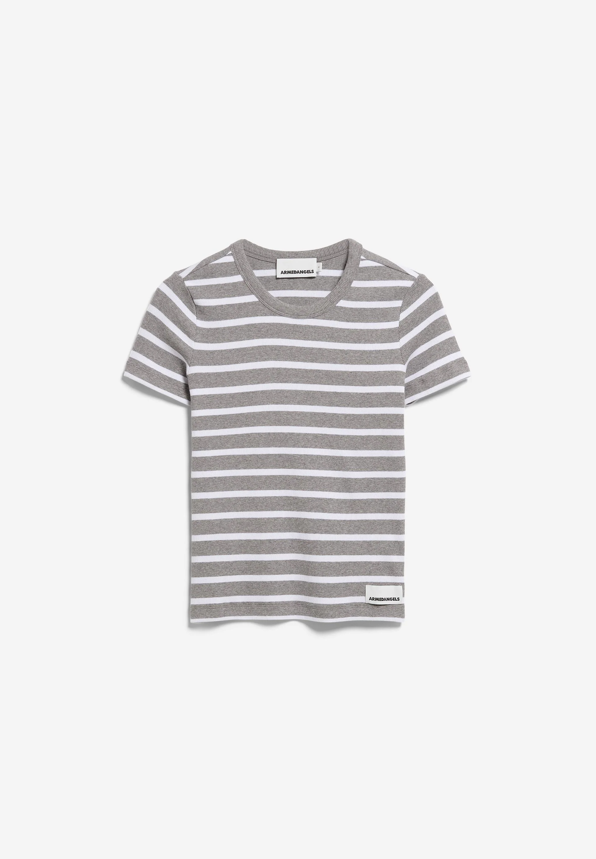KARDAA GESTREIFTES RIPP-T-SHIRT | silver melange-white - Image 6