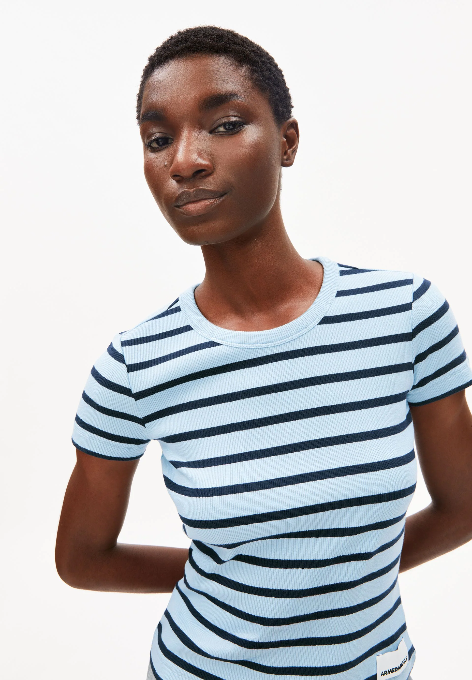 KARDAA GESTREIFTES RIPP-T-SHIRT | blue glow-tinted navy - Image 3