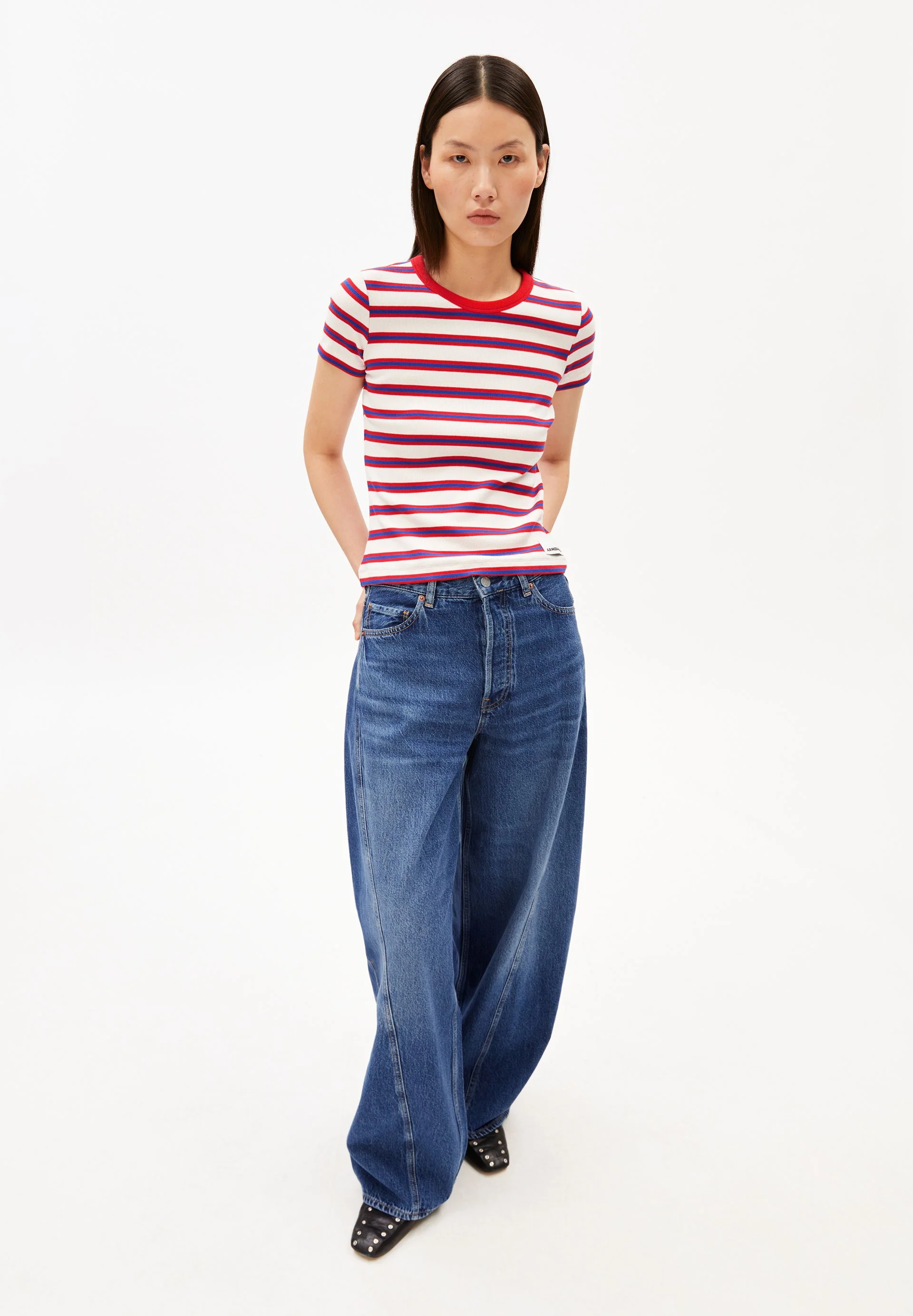 KARDAA GESTREIFTES RIPP-T-SHIRT | light oatmilk-mars red-dynamo blue - Image 5
