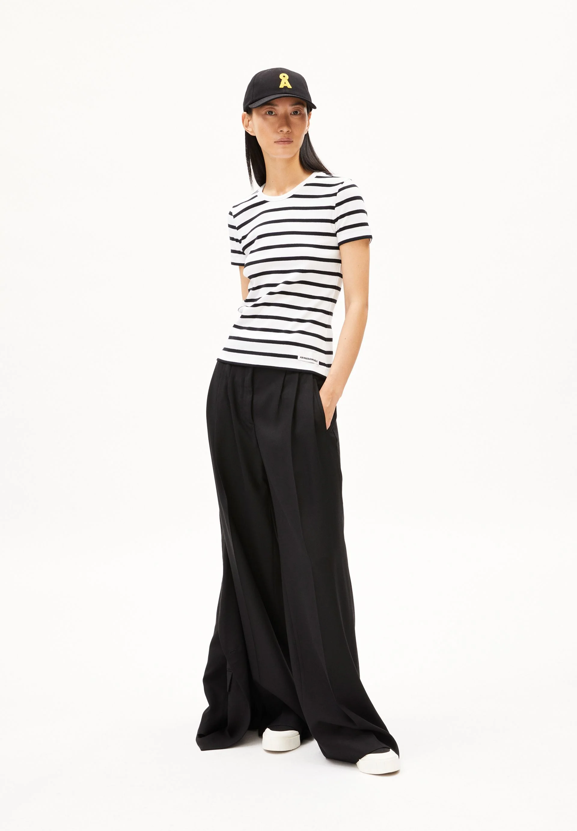 KARDAA GESTREIFTES RIPP-T-SHIRT | white-black - Image 5