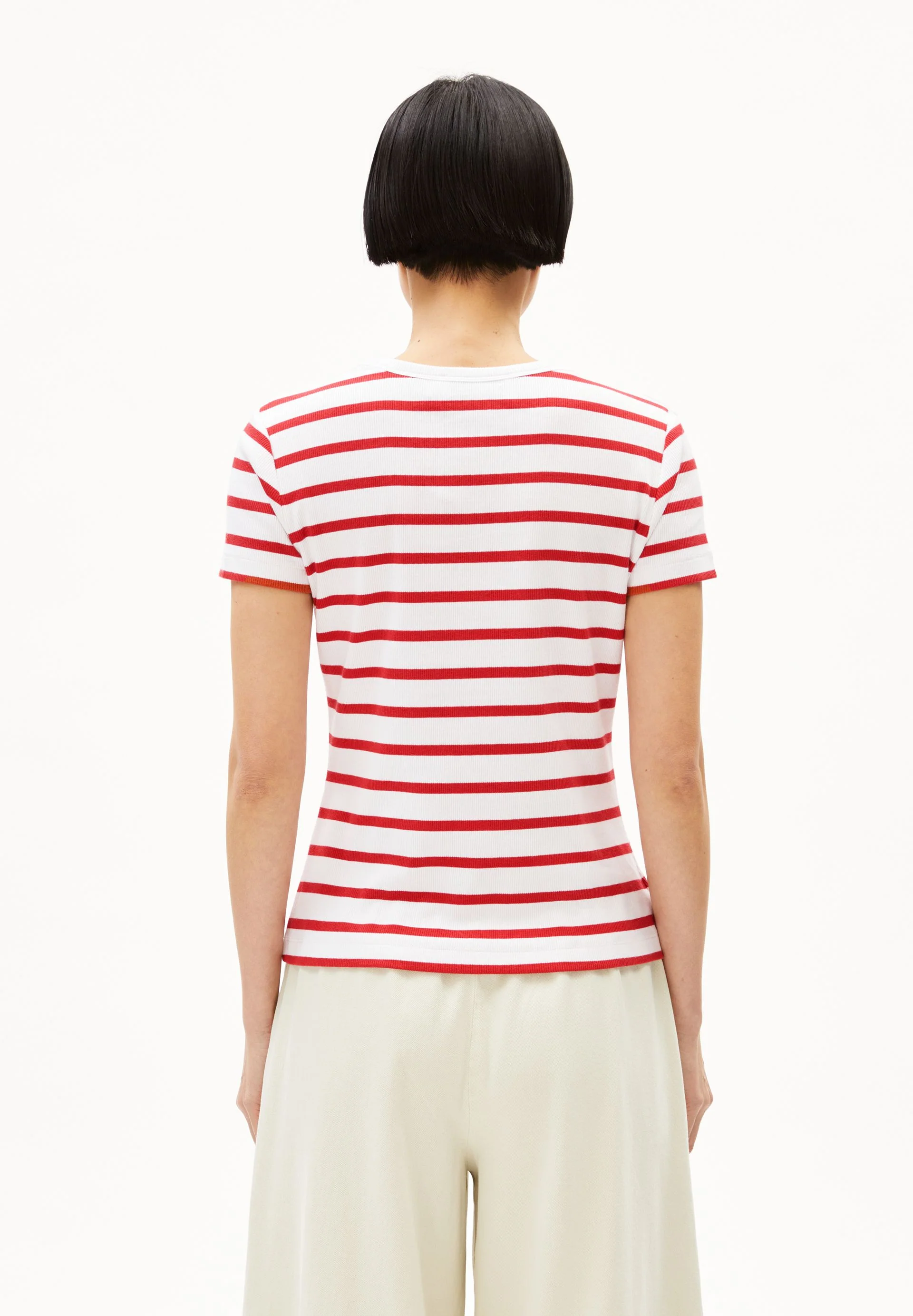 KARDAA GESTREIFTES RIPP-T-SHIRT | white-coral blush - Image 2