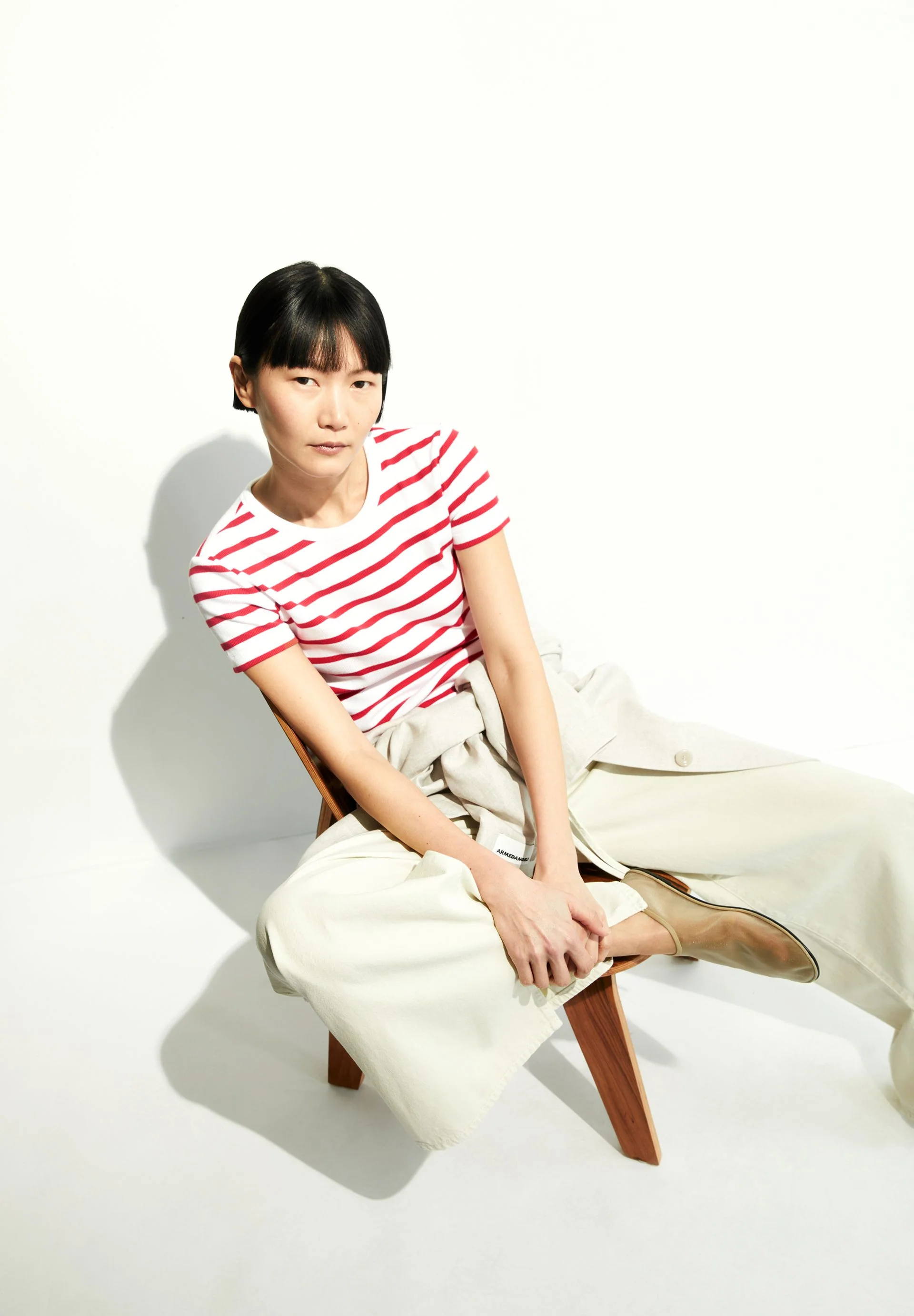 KARDAA GESTREIFTES RIPP-T-SHIRT | white-coral blush - Image 4