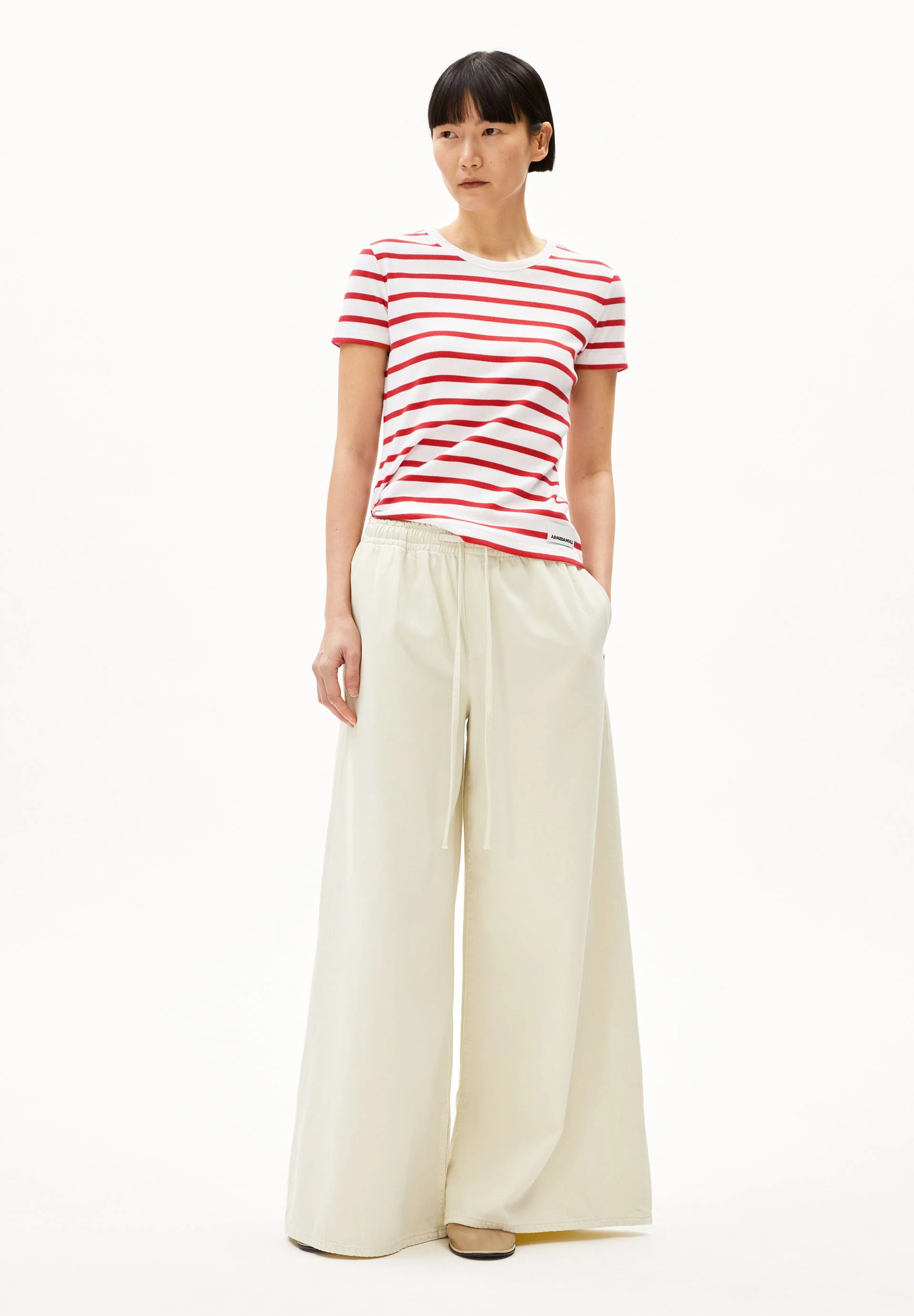 KARDAA GESTREIFTES RIPP-T-SHIRT | white-coral blush - Image 5