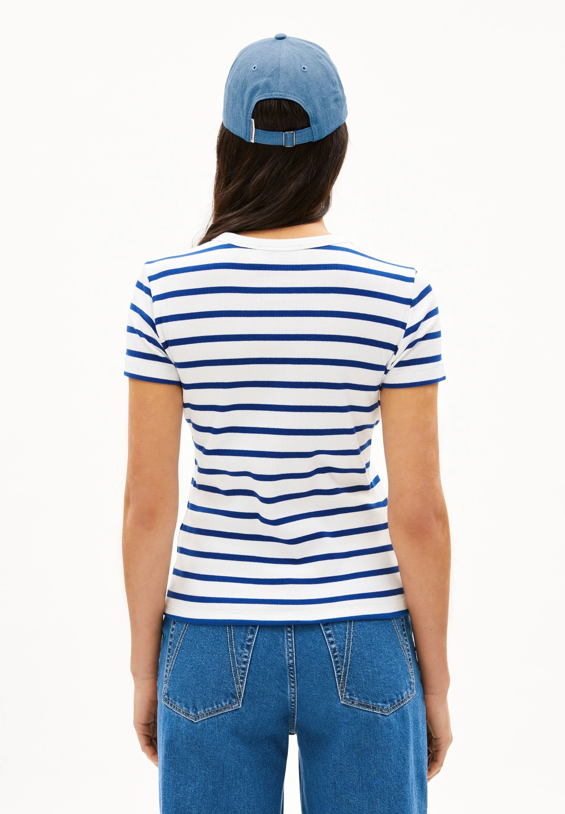 KARDAA GESTREIFTES RIPP-T-SHIRT | white-lapis blue - Image 2