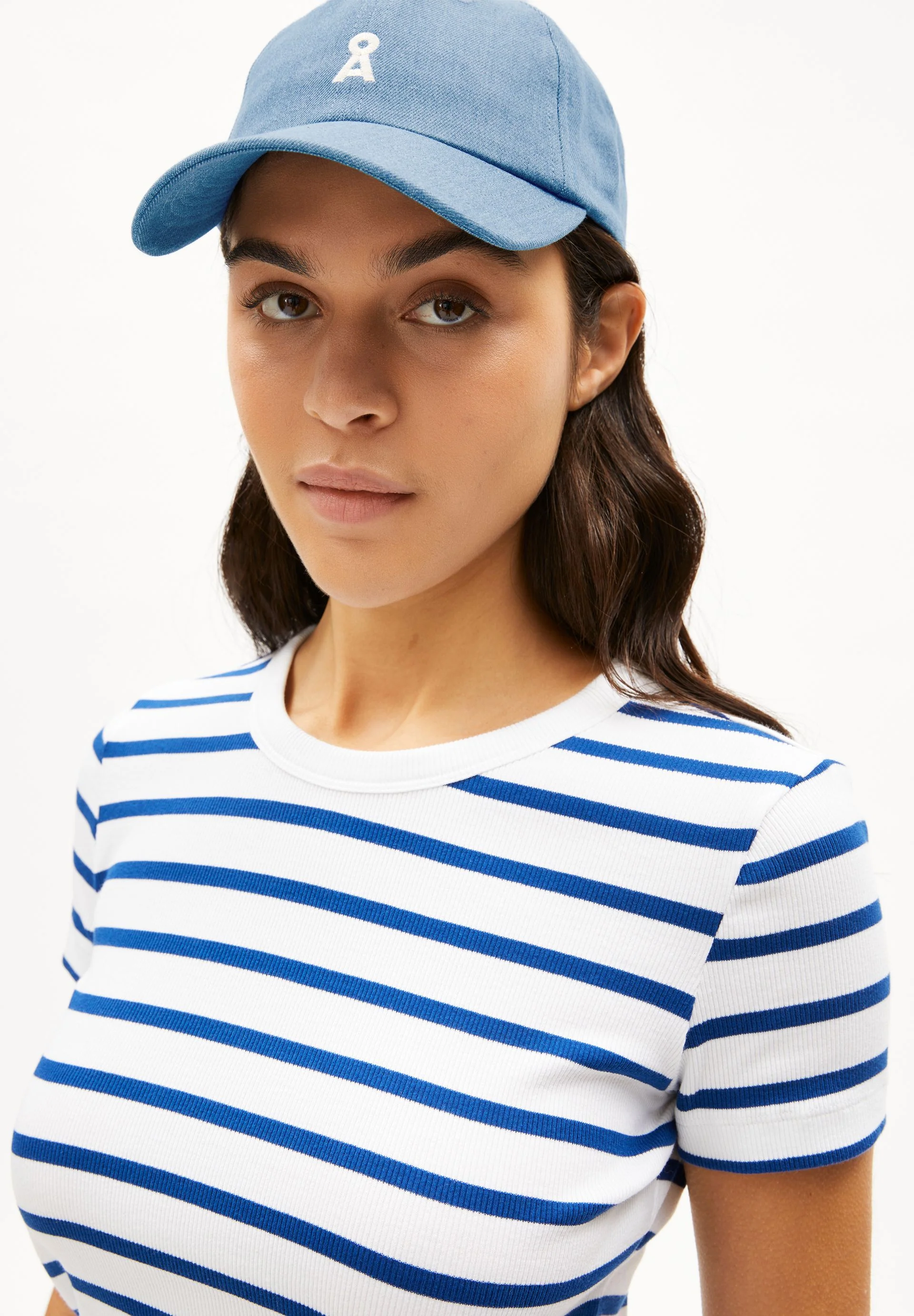 KARDAA GESTREIFTES RIPP-T-SHIRT | white-lapis blue - Image 3