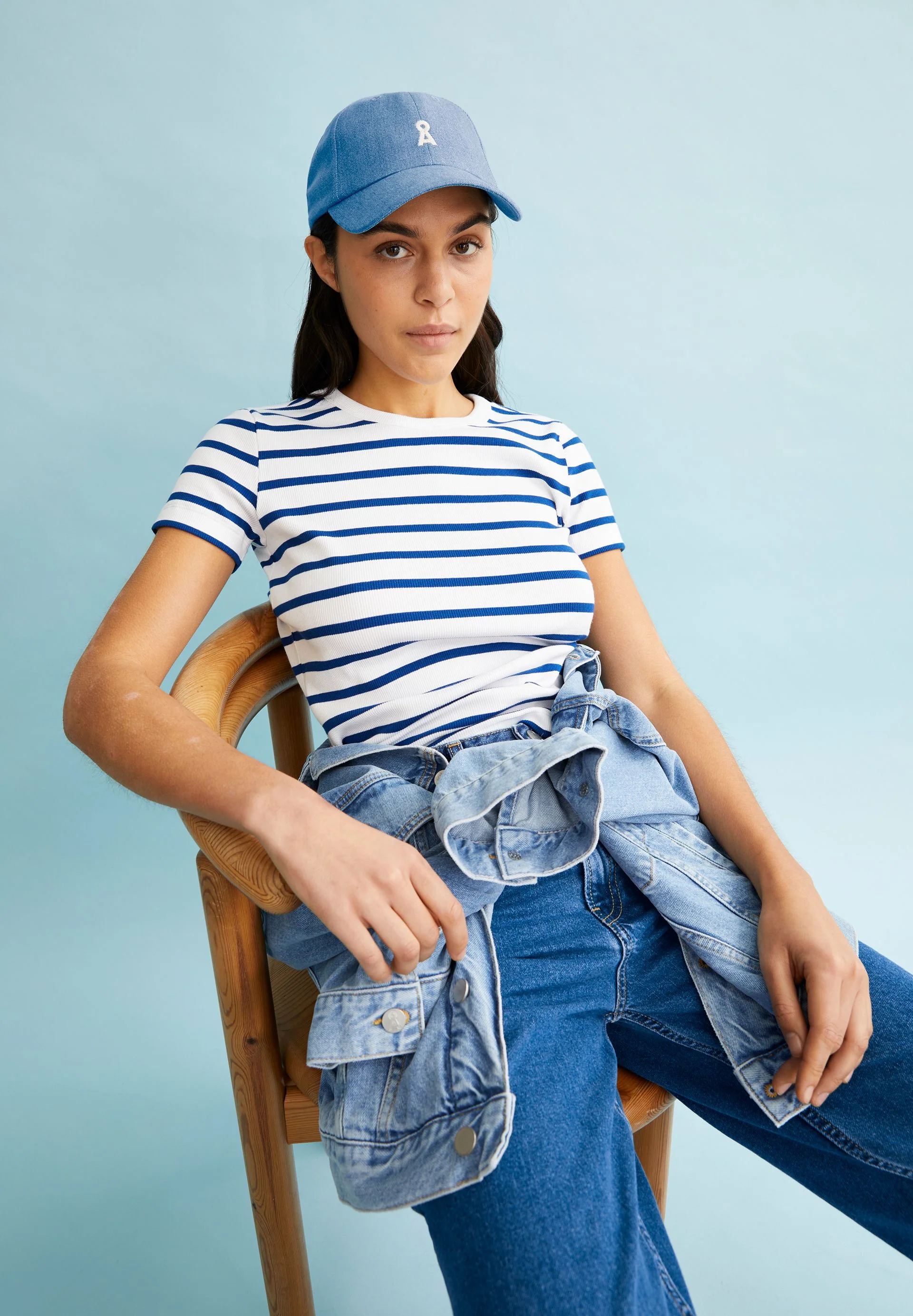 KARDAA GESTREIFTES RIPP-T-SHIRT | white-lapis blue - Image 4