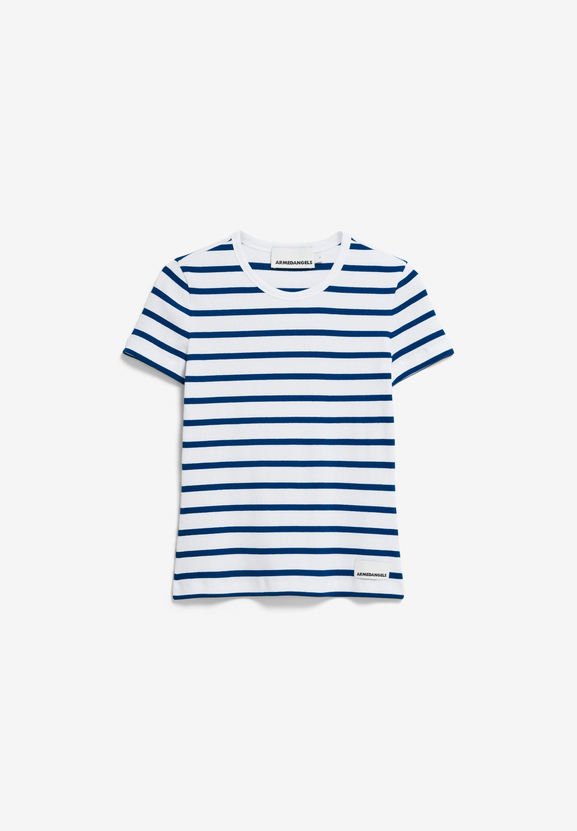 KARDAA GESTREIFTES RIPP-T-SHIRT | white-lapis blue - Image 6