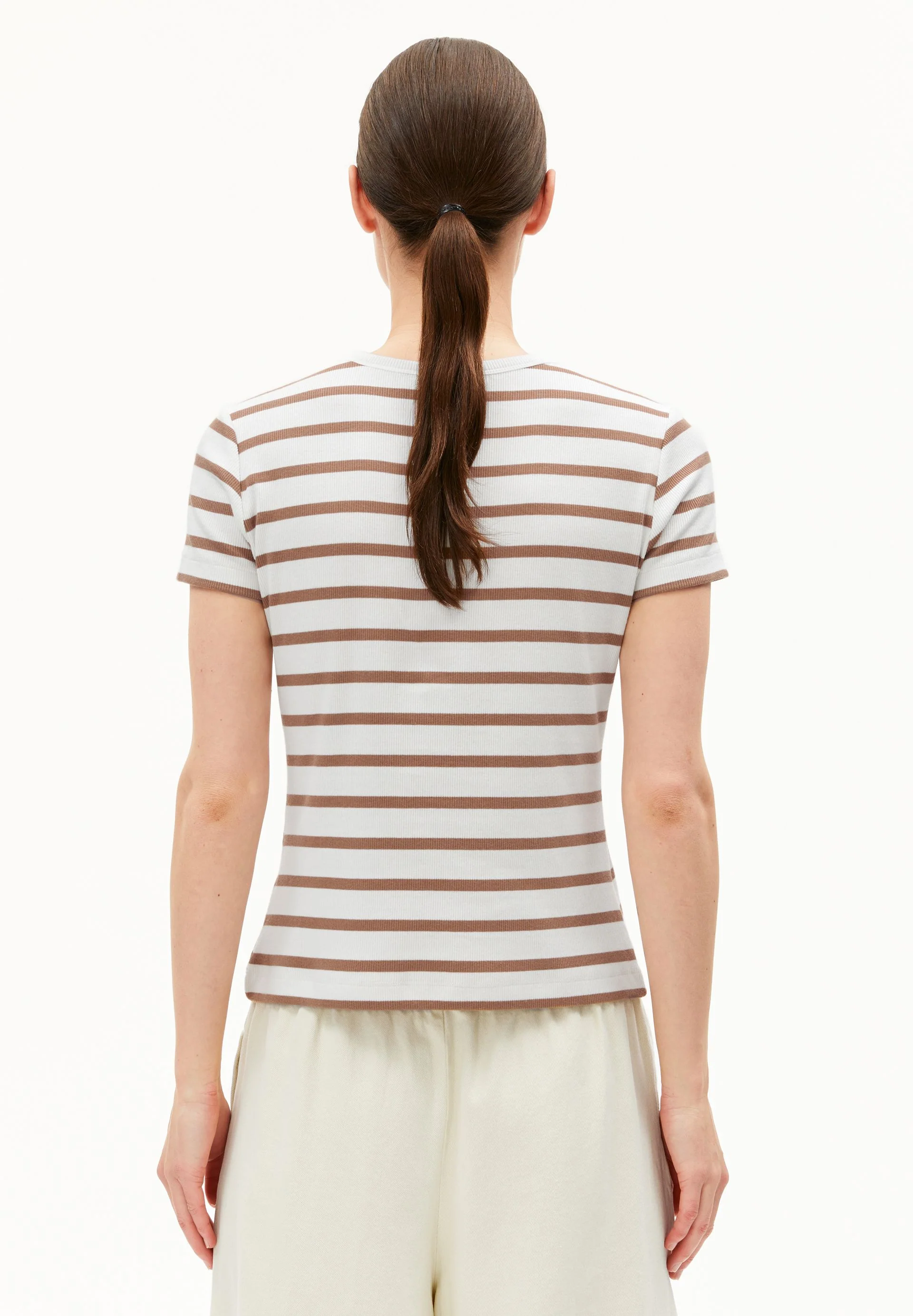 KARDAA GESTREIFTES RIPP-T-SHIRT | white-pale umber - Image 2